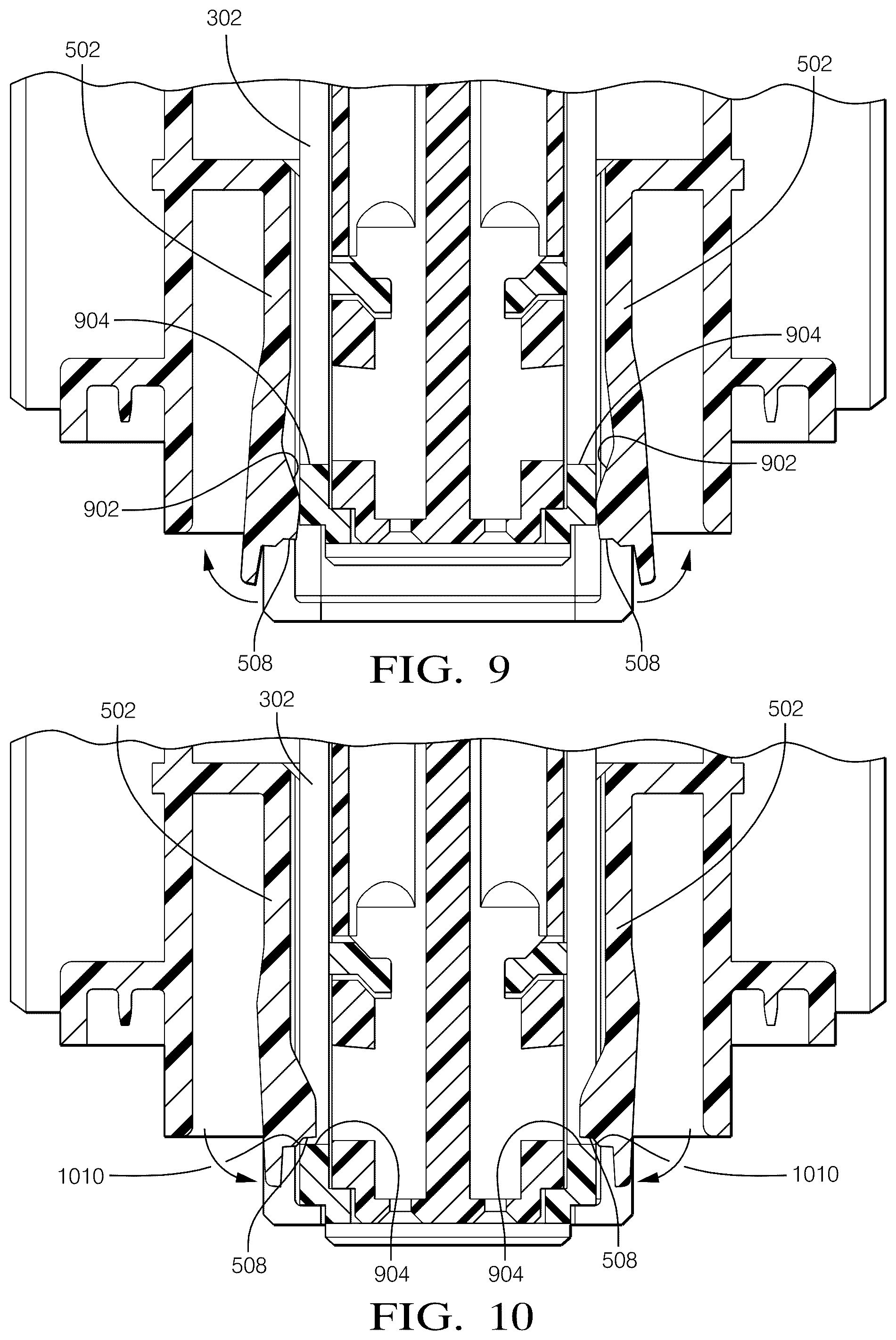 Patent US12308568 Figure 8 – Connector assembly with flexible lock and event driven wedge