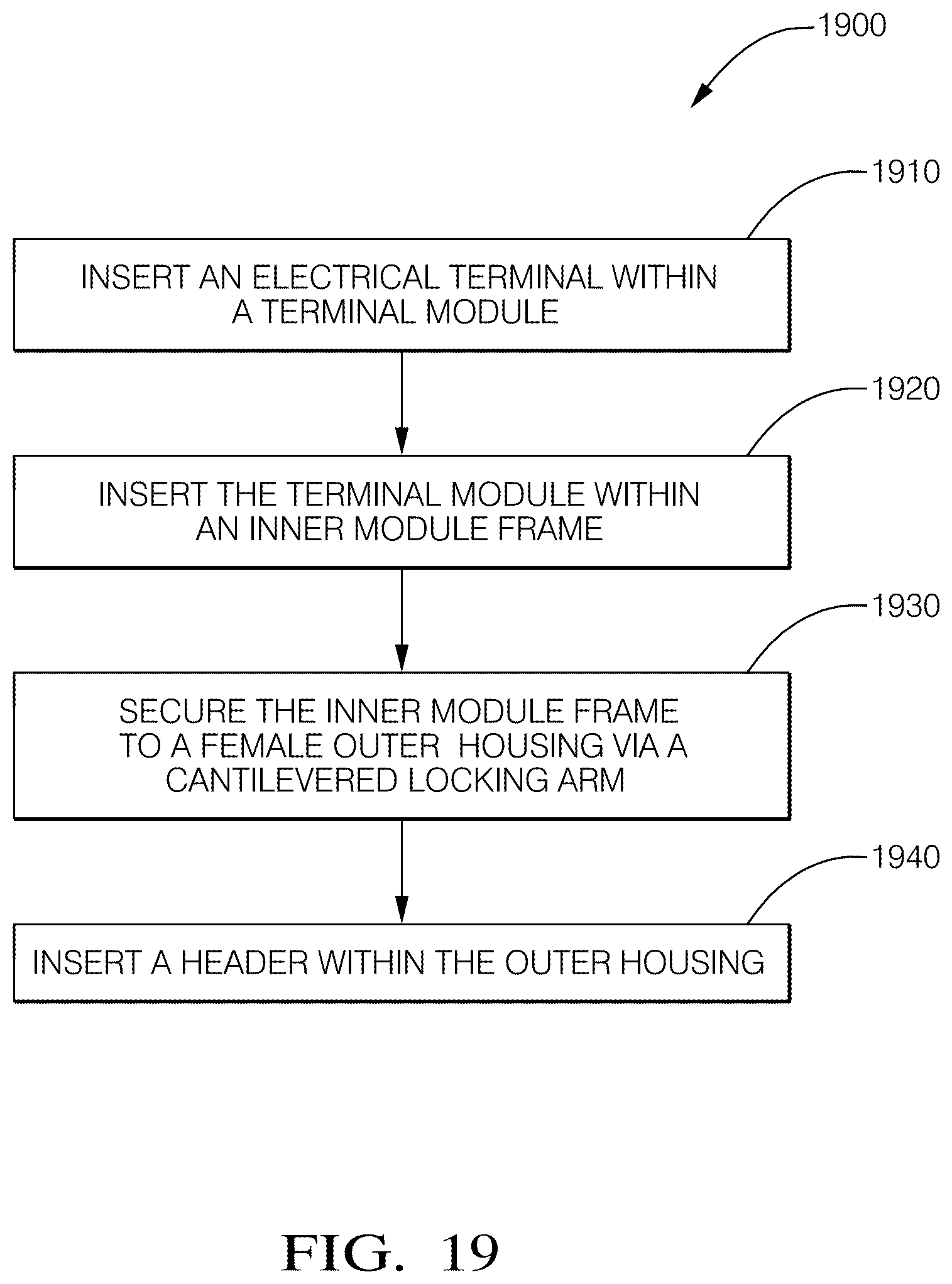 Patent US12308568 Figure 14 – Connector assembly with flexible lock and event driven wedge