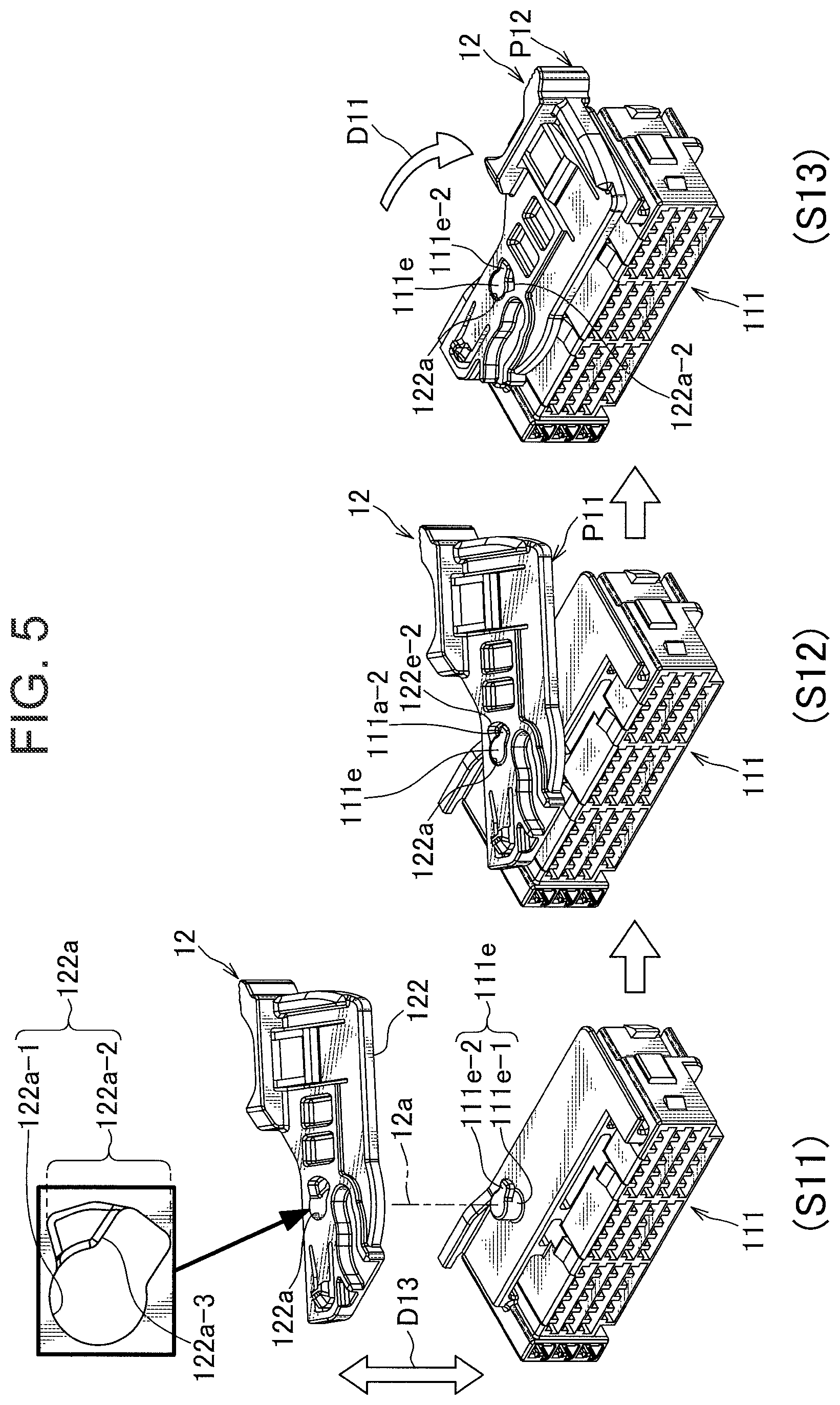 Patent US12308569 Figure 5 – Lever type electrical connector with inner and outer housings