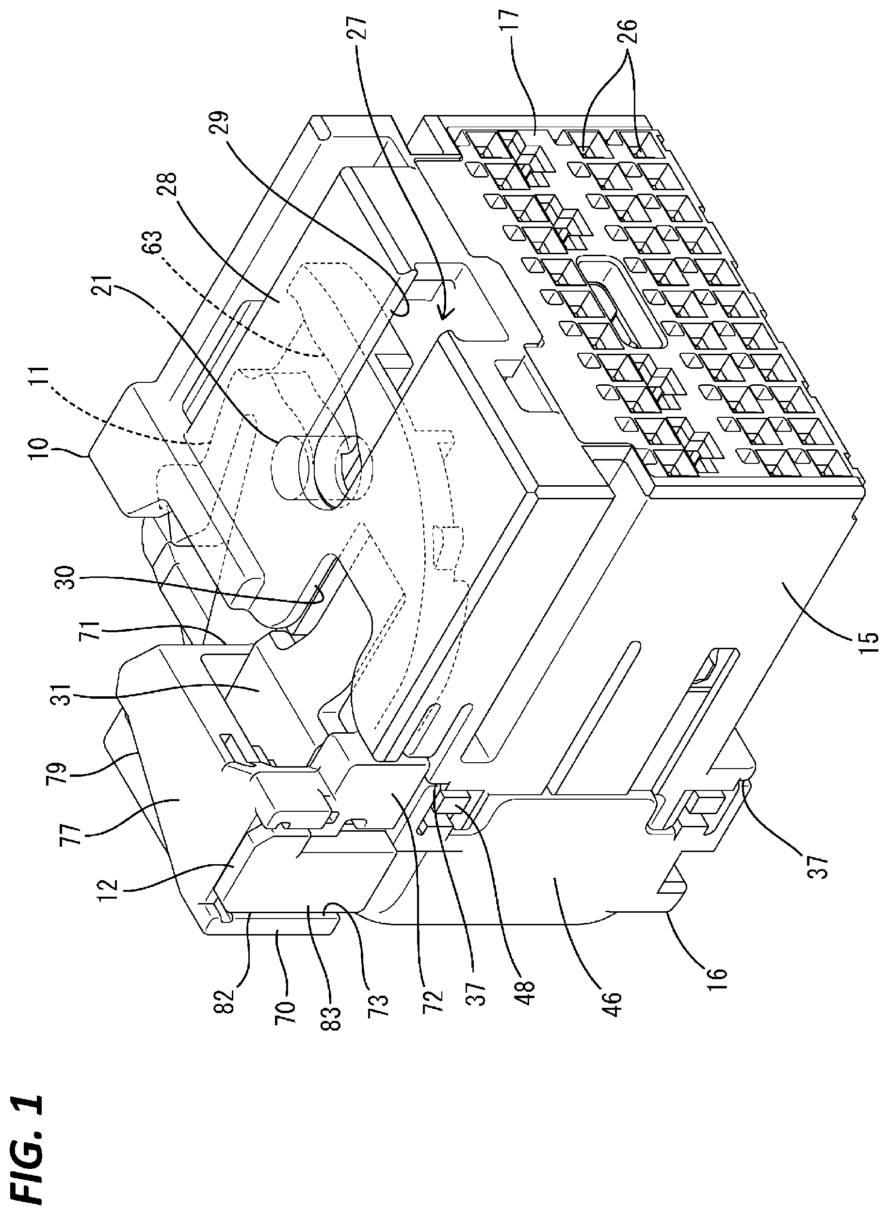 Patent US12308571 Figure 1 – Connector with detecting member
