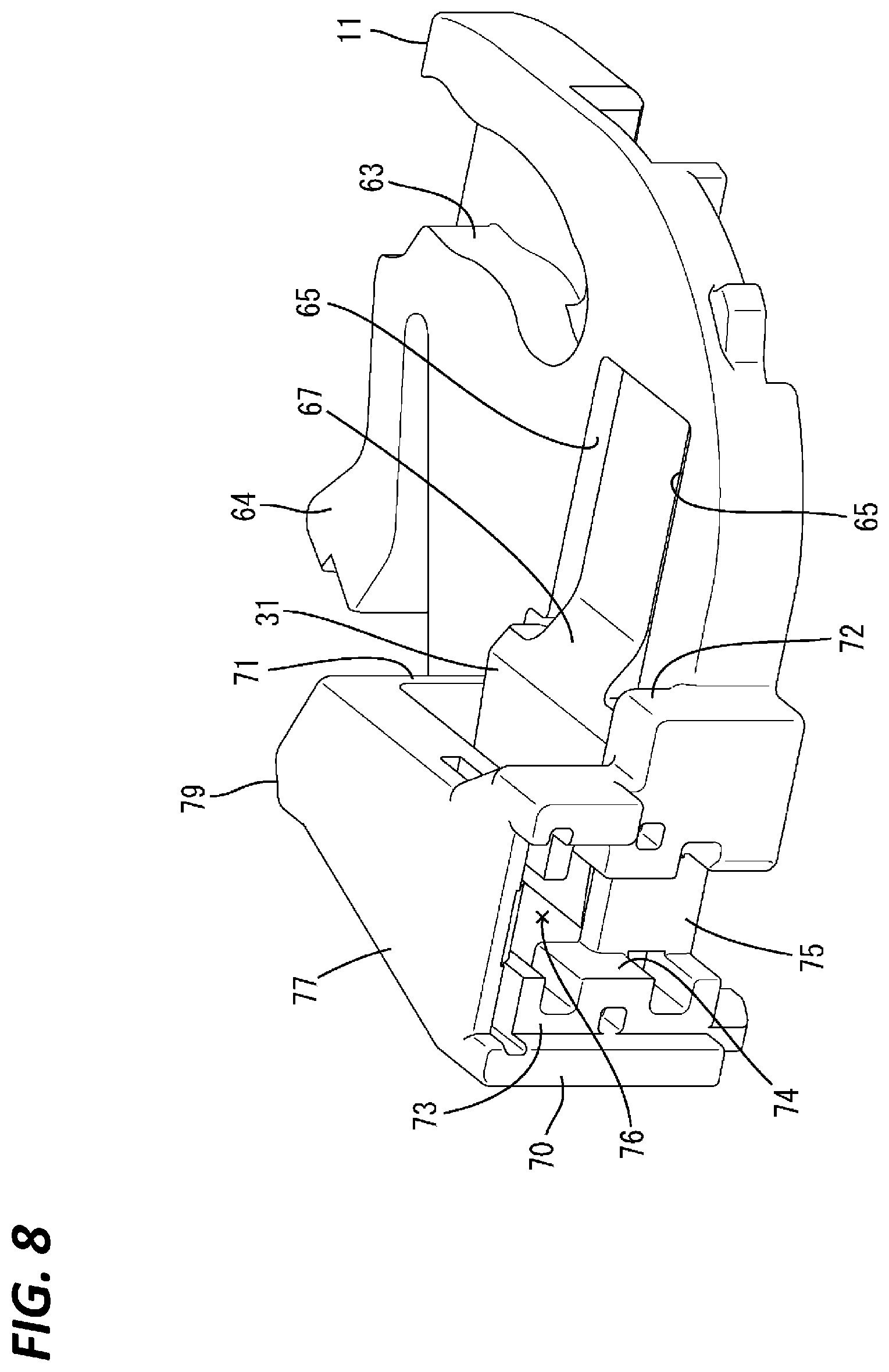 Patent US12308571 Figure 8 – Connector with detecting member