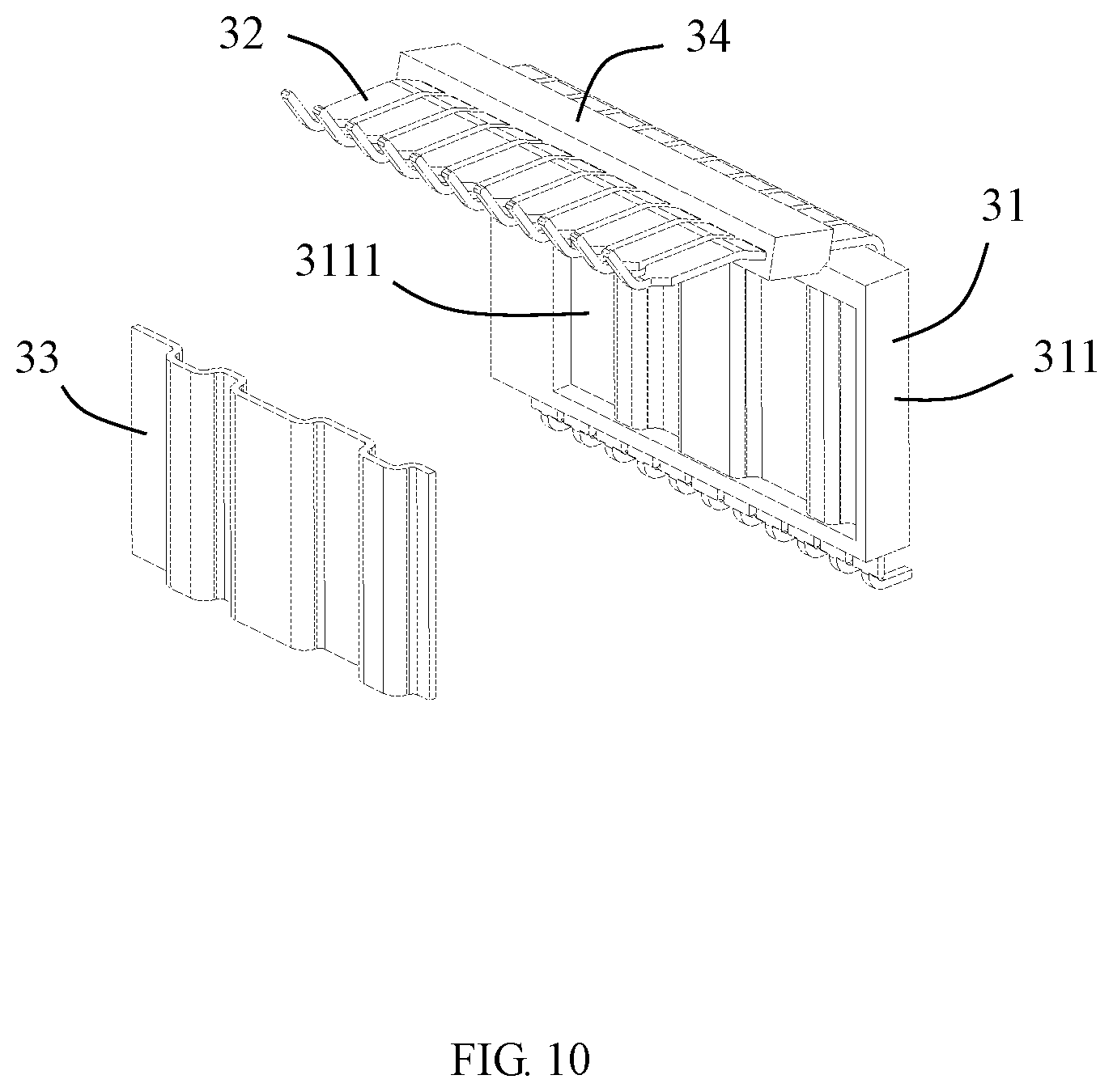Patent US12308574 Figure 9 – Electrical connector with improved structure for transmitting radio frequency signal