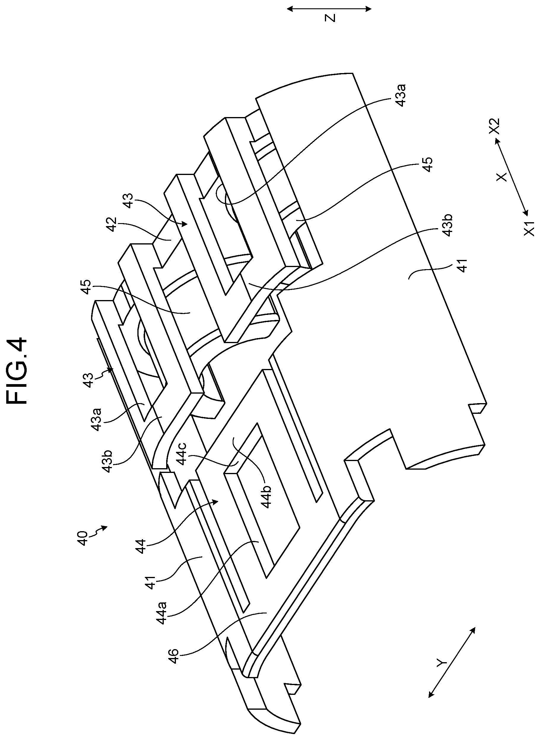 Patent US12308575 Figure 4 – Shield connector including inclined locking surface locking holder to shell