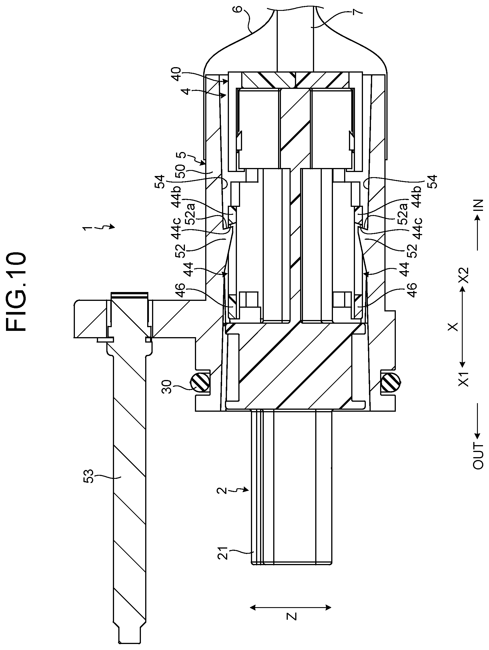 Patent US12308575 Figure 10 – Shield connector including inclined locking surface locking holder to shell