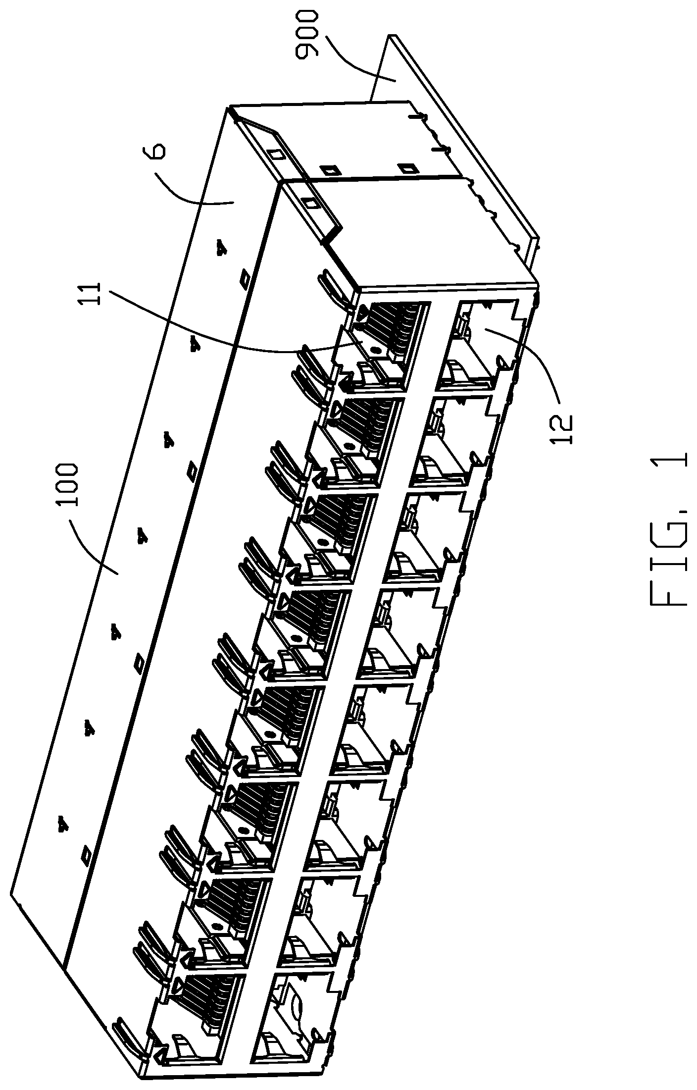 Patent US12308577 Figure 1 – Terminal module and electrical connector including the terminal module