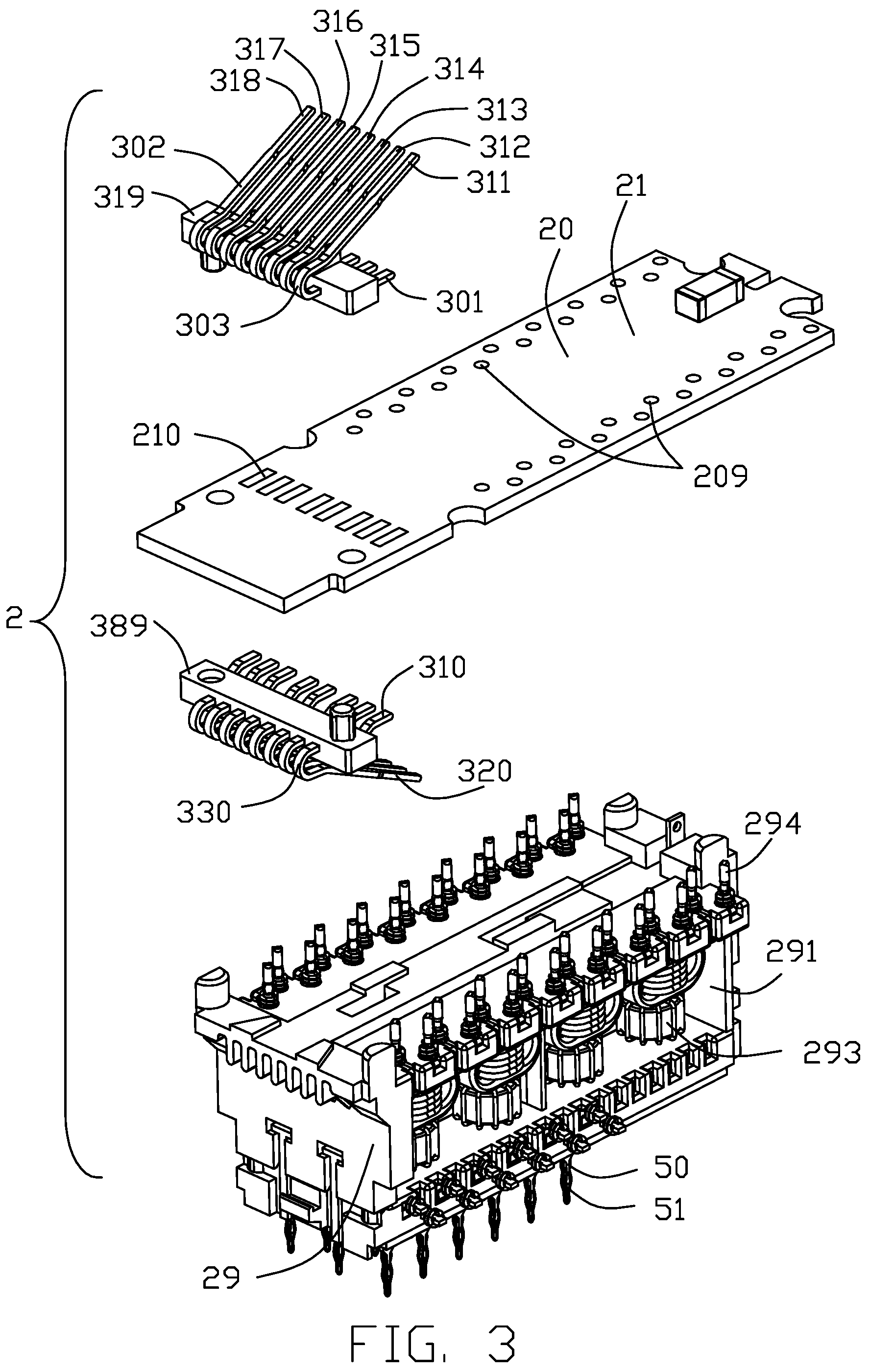 Patent US12308577 Figure 3 – Terminal module and electrical connector including the terminal module