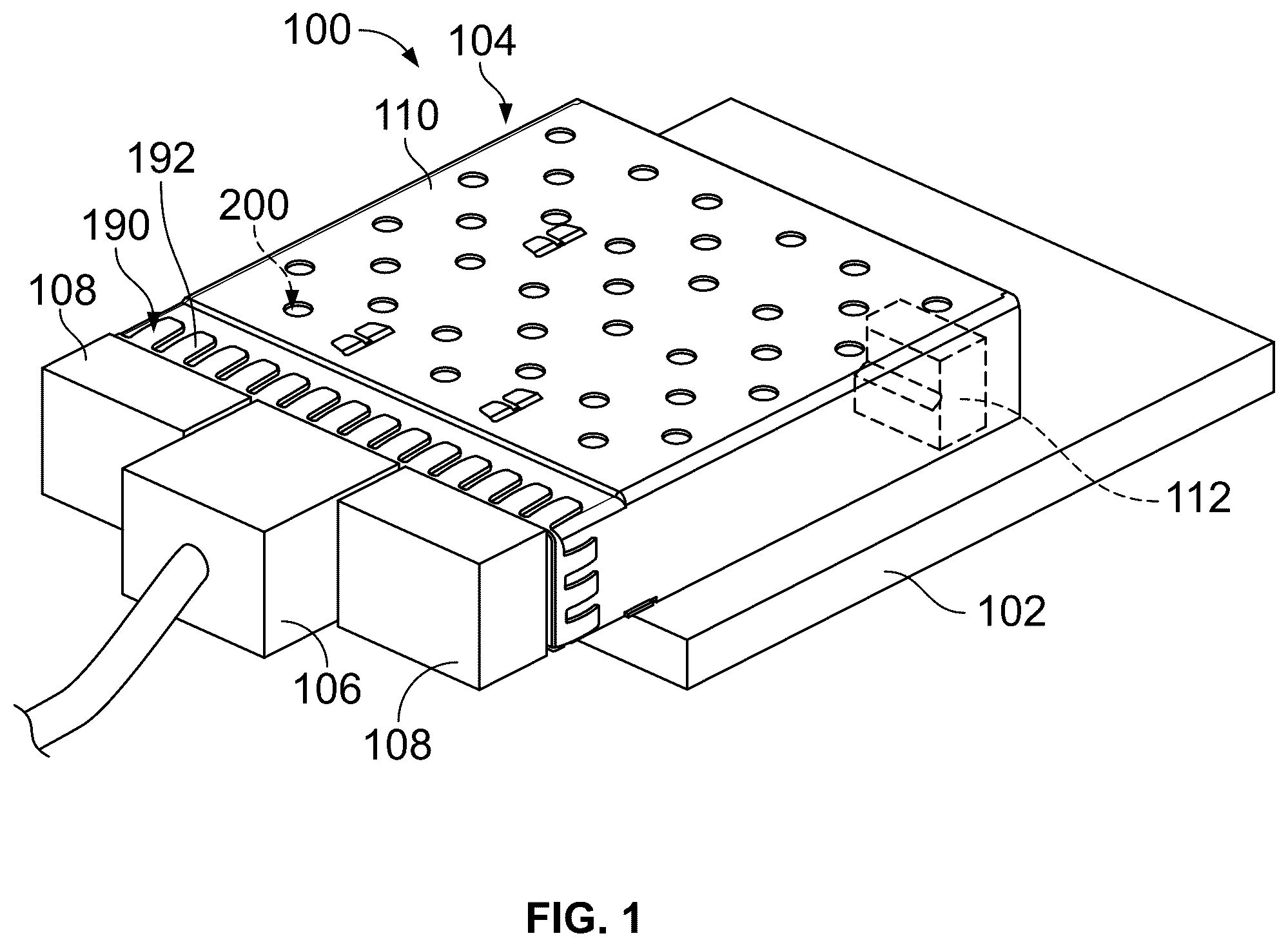 Patent US12308578 Figure 1 – Receptacle cage having absorber