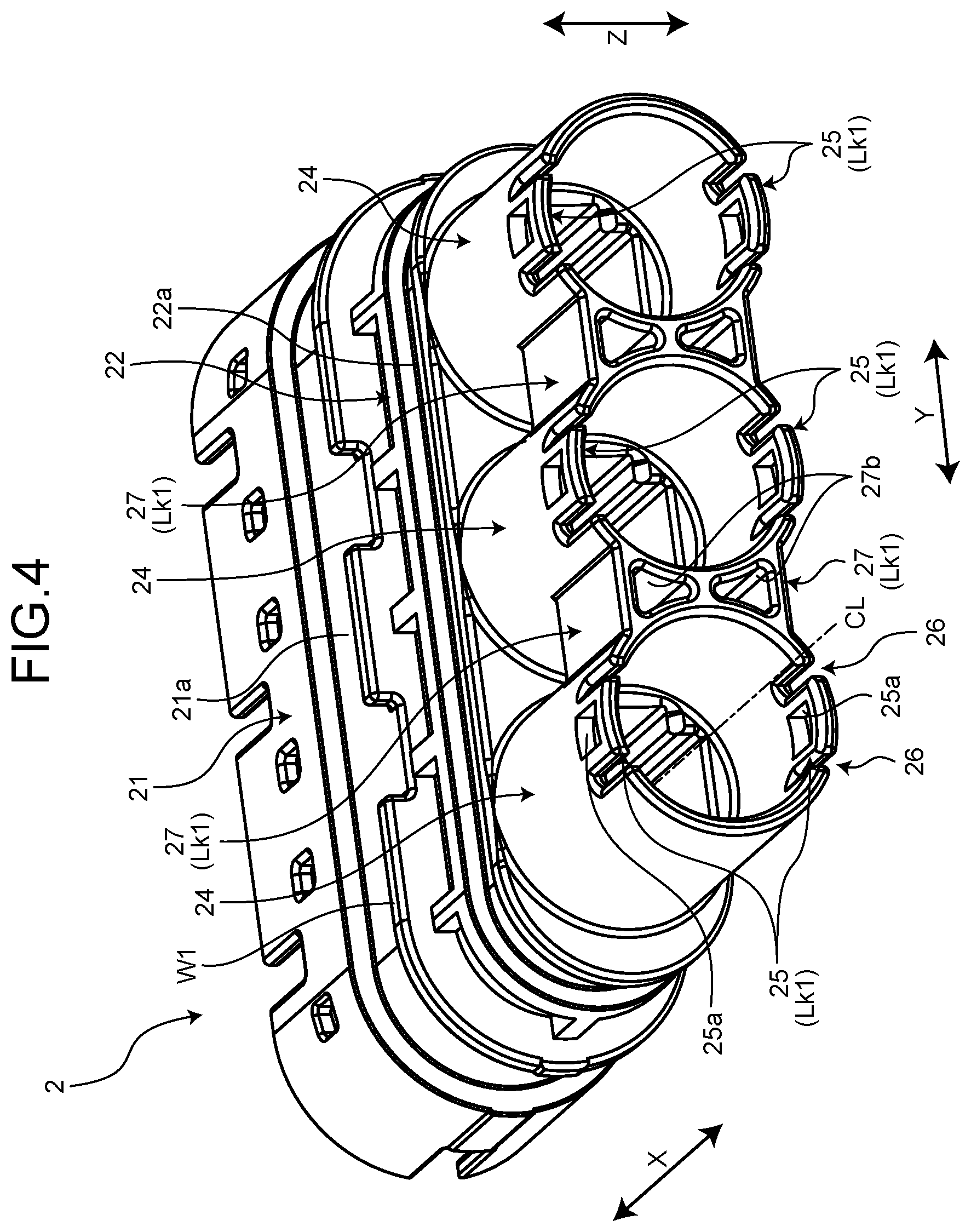 Patent US12308580 Figure 4 – Shield connector with improved stability between shell and braid