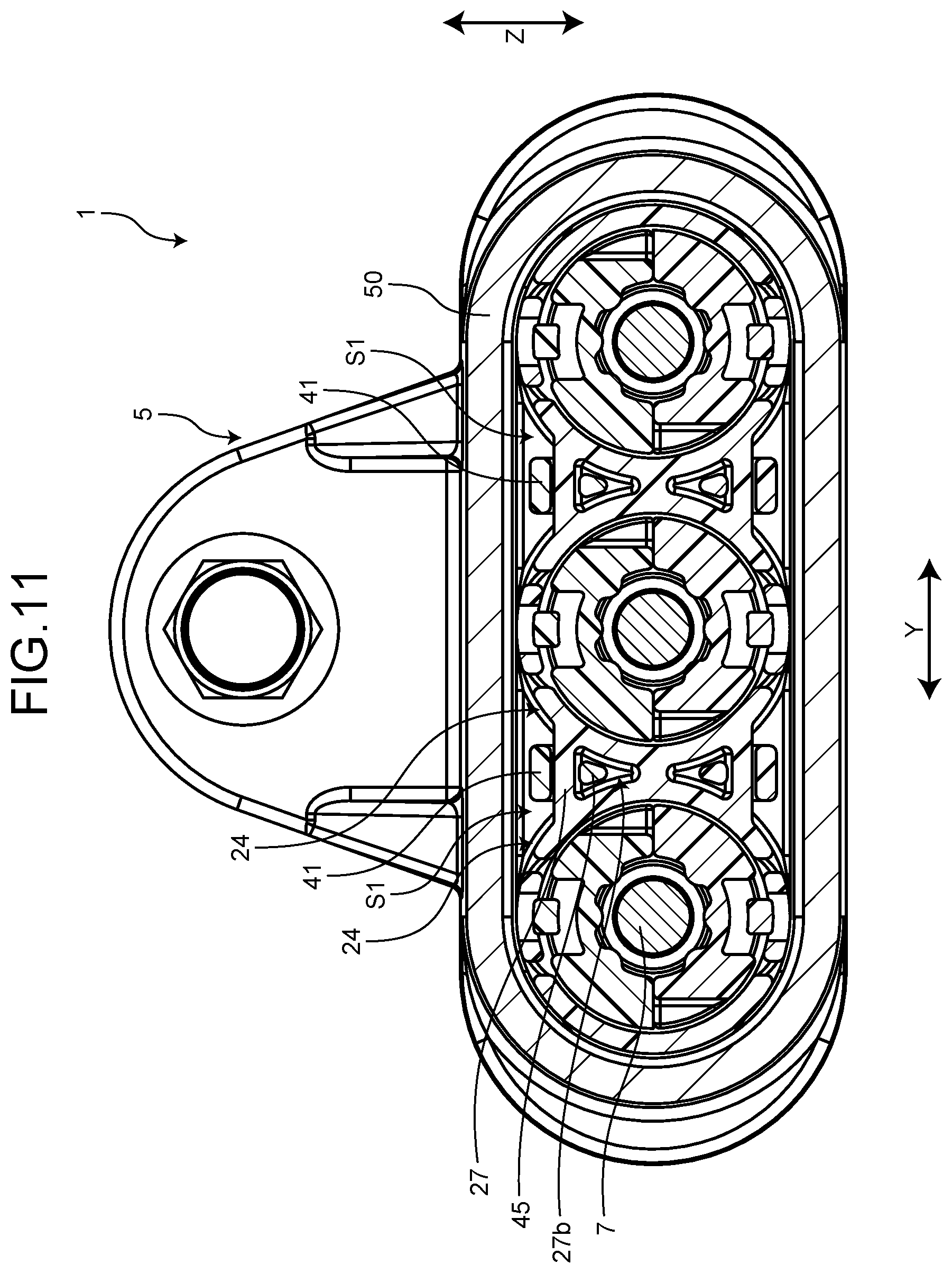 Patent US12308580 Figure 11 – Shield connector with improved stability between shell and braid