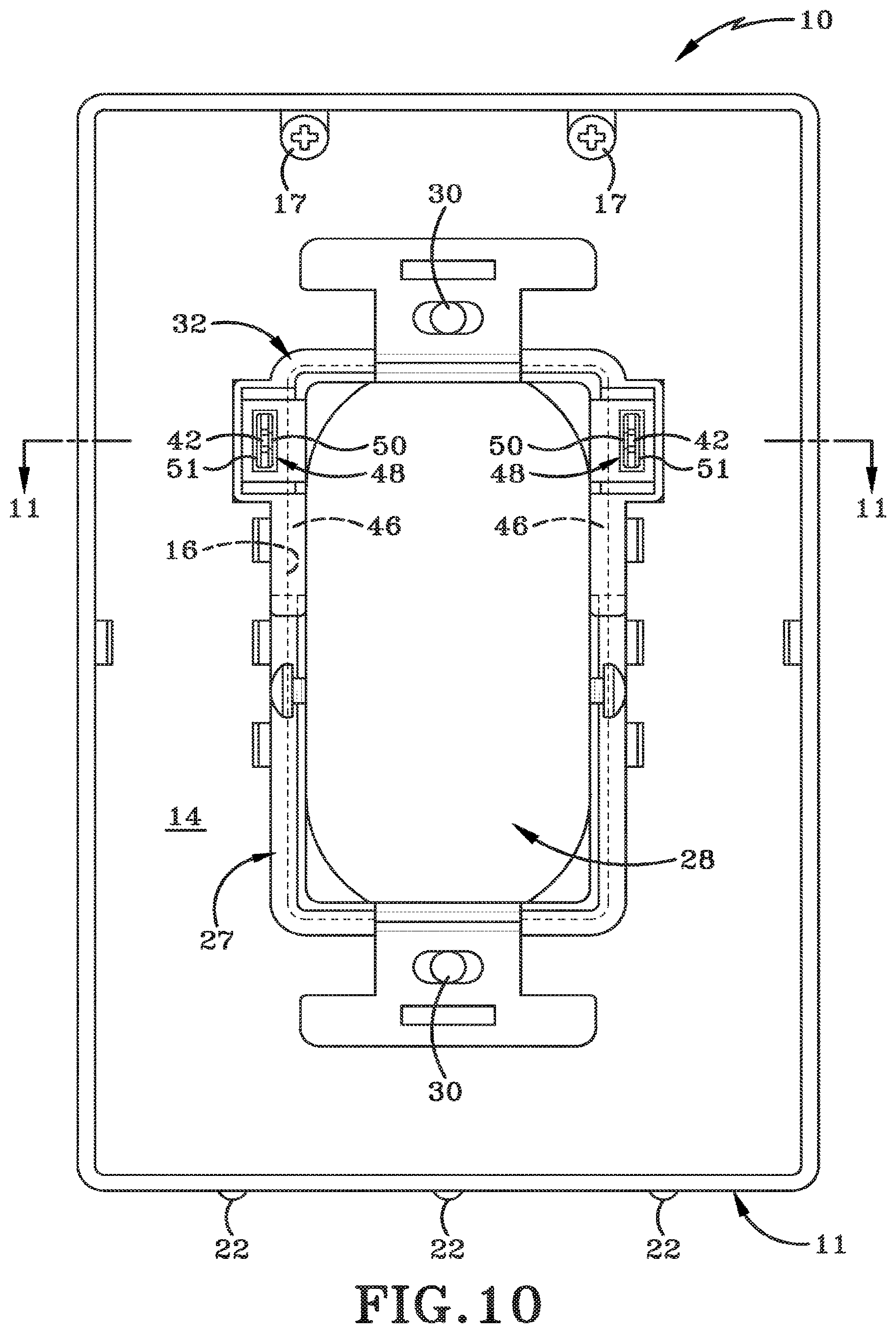 Patent US12308581 Figure 12 – Powered wall plate with plug prongs