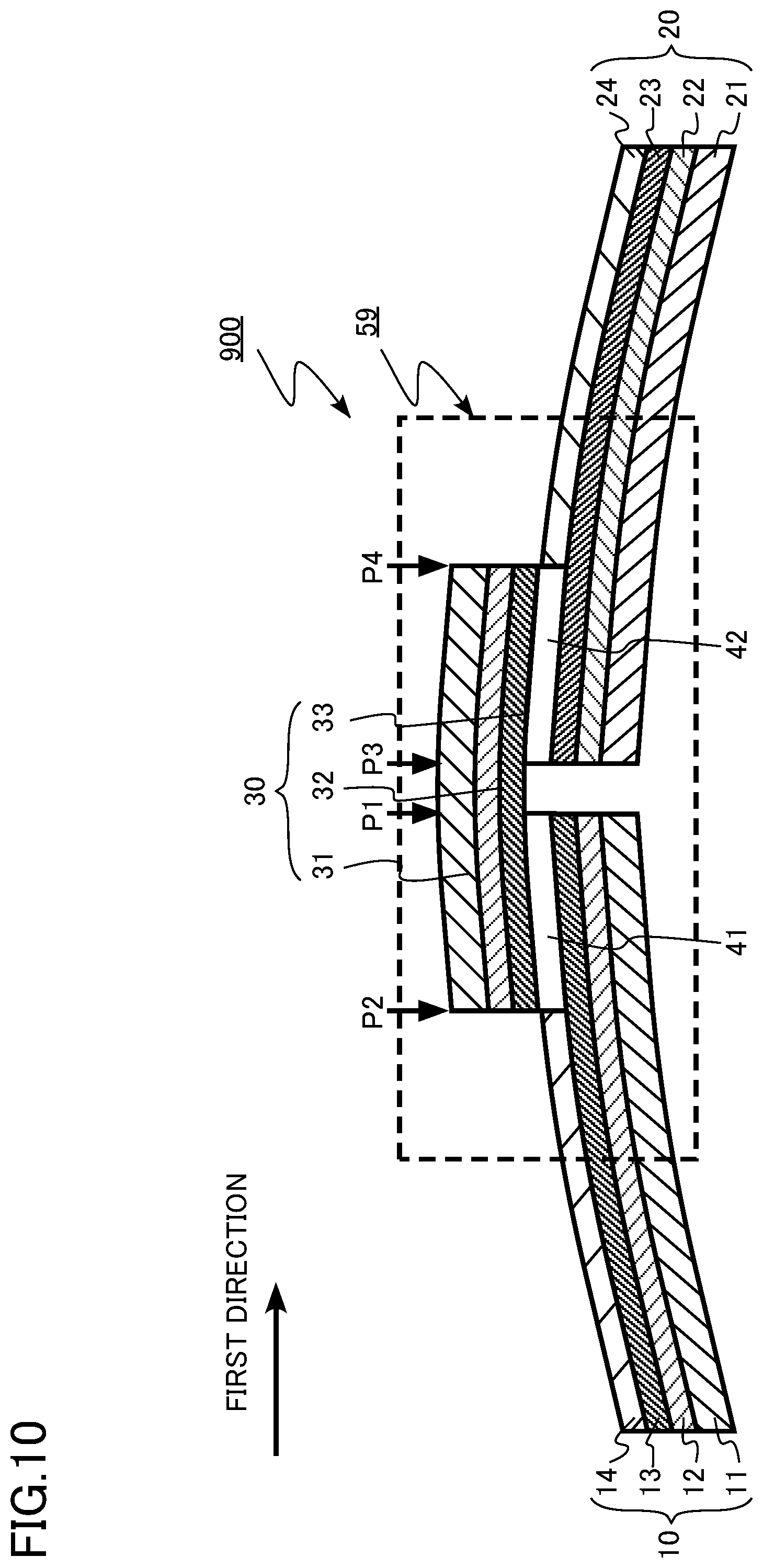 Patent US12308591 Figure 10 – Connection structure of conductive layers, conductive wire, coil and apparatus