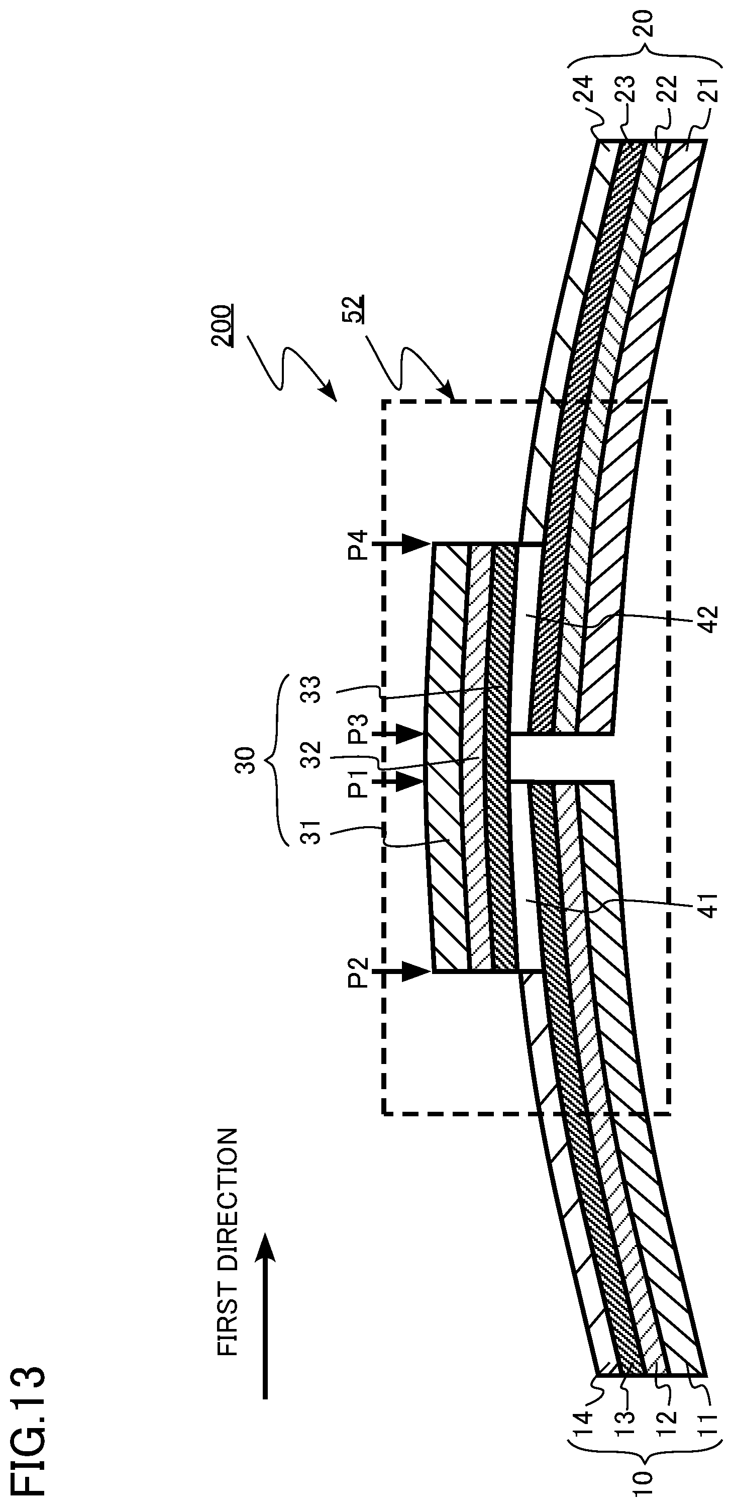 Patent US12308591 Figure 13 – Connection structure of conductive layers, conductive wire, coil and apparatus