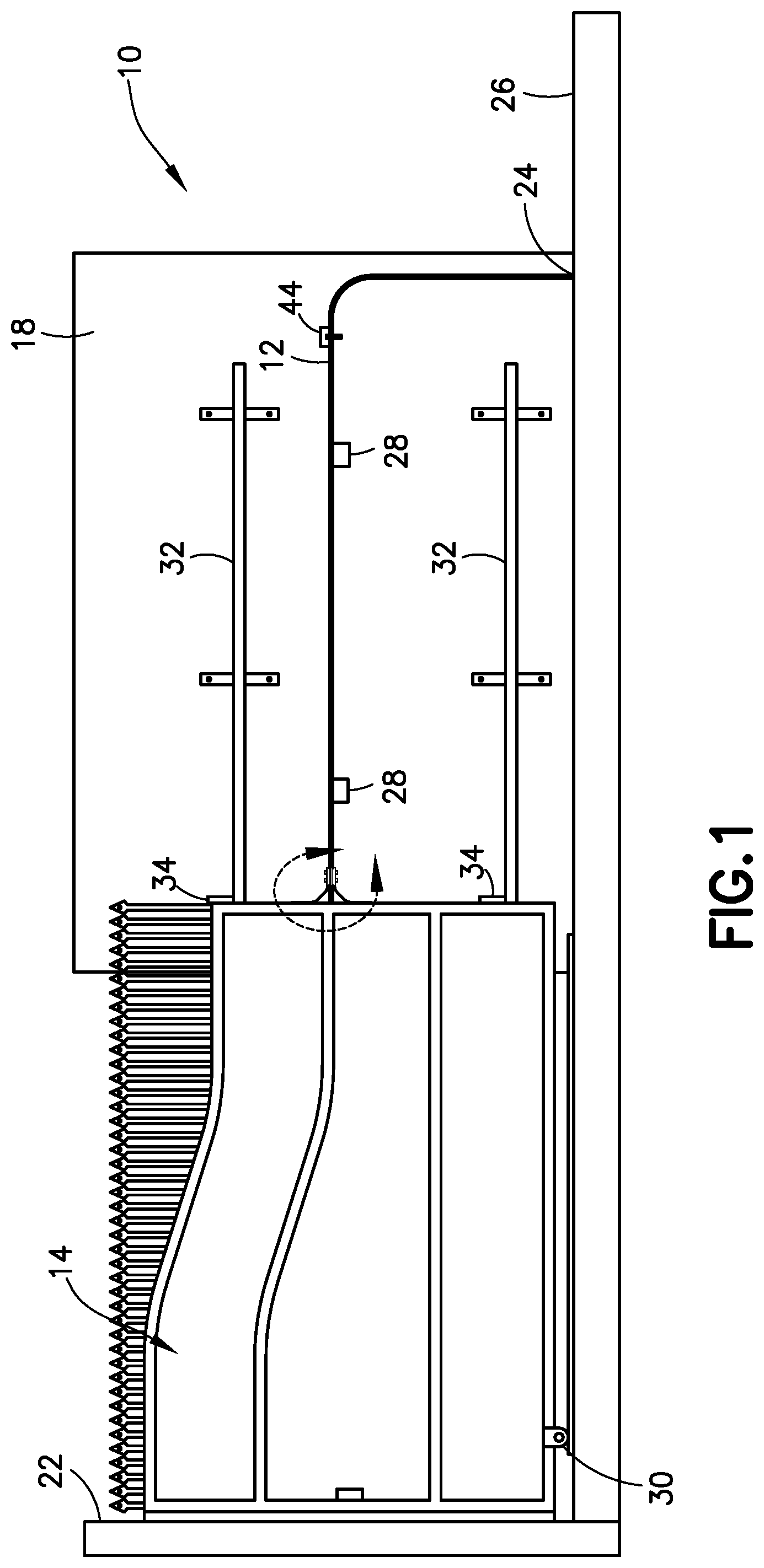 Patent US12308592 Figure 1 – Electrical ground assembly with electrical ground connection for a moveable member