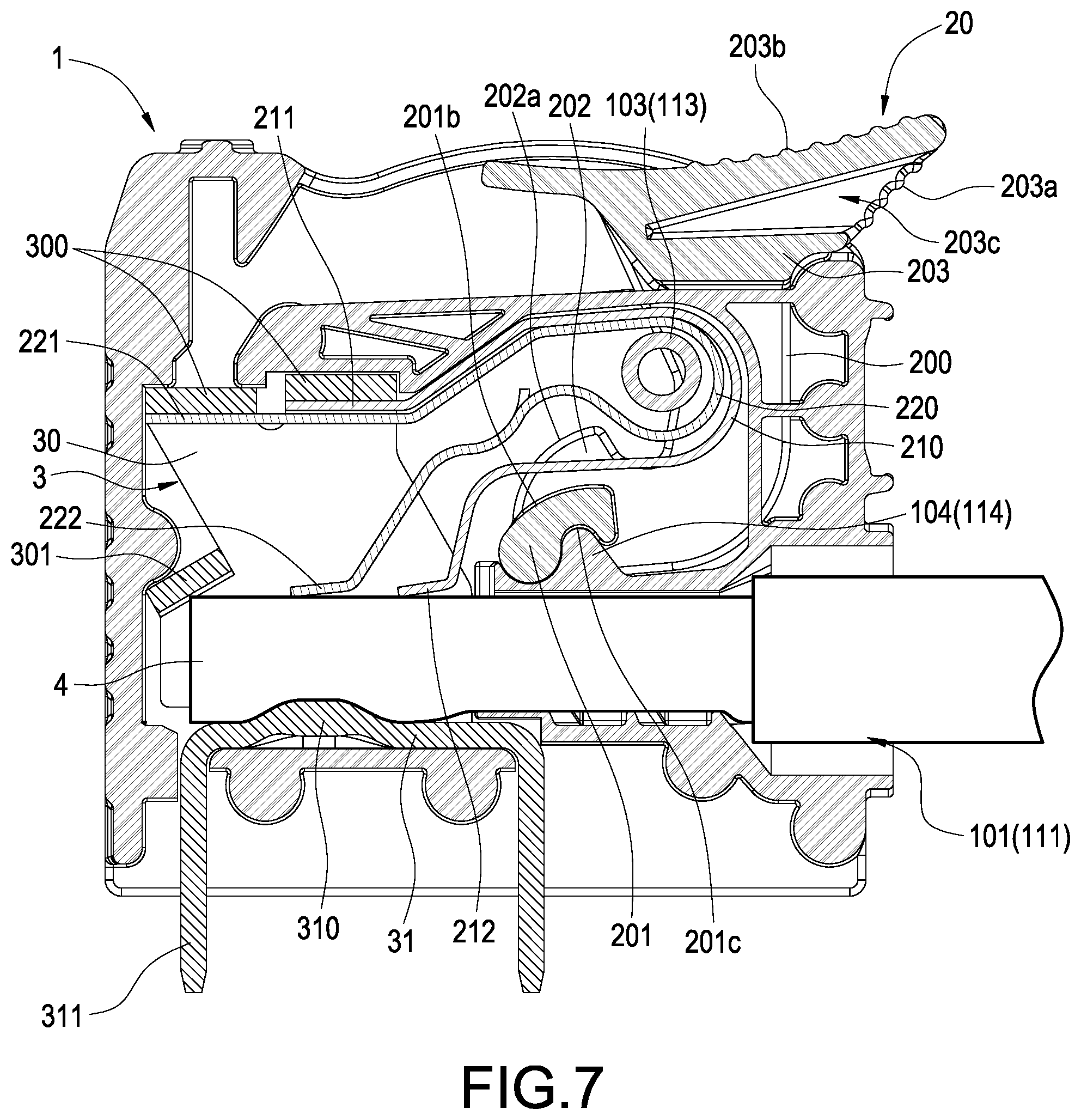 Patent US12308595 Figure 7 – Composite elastic wiring device