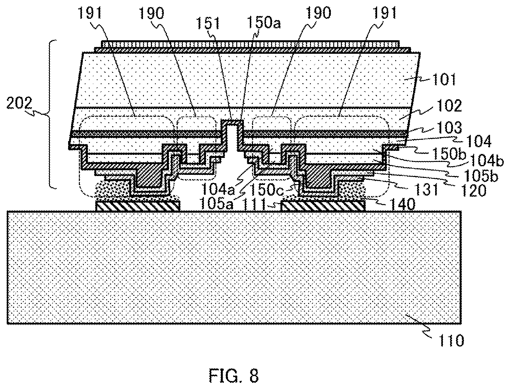 Patent US12308607 Figure 8 – Semiconductor laser element, method for manufacturing same, and semiconductor laser device