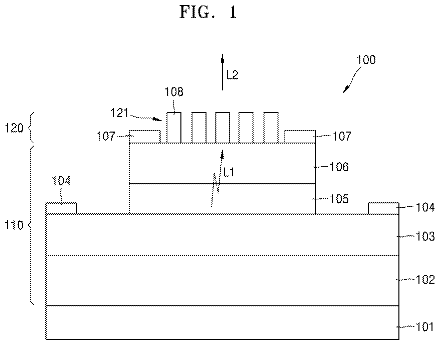 Patent US12308612 Figure 1 – Visible light-emitting semiconductor laser device and method of manufacturing the same