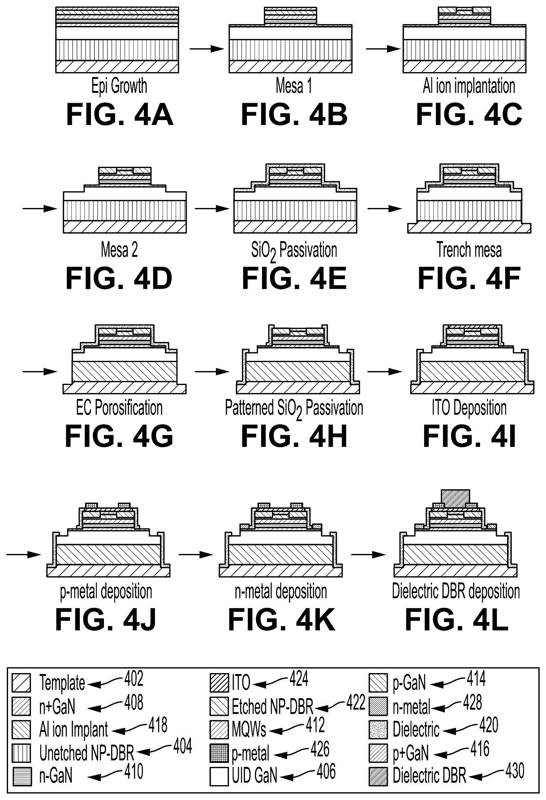 Patent US12308615 Figure 6 – Non-c-plane group III-nitride-based VCSELs with nanoporous distributed Bragg reflector mirrors