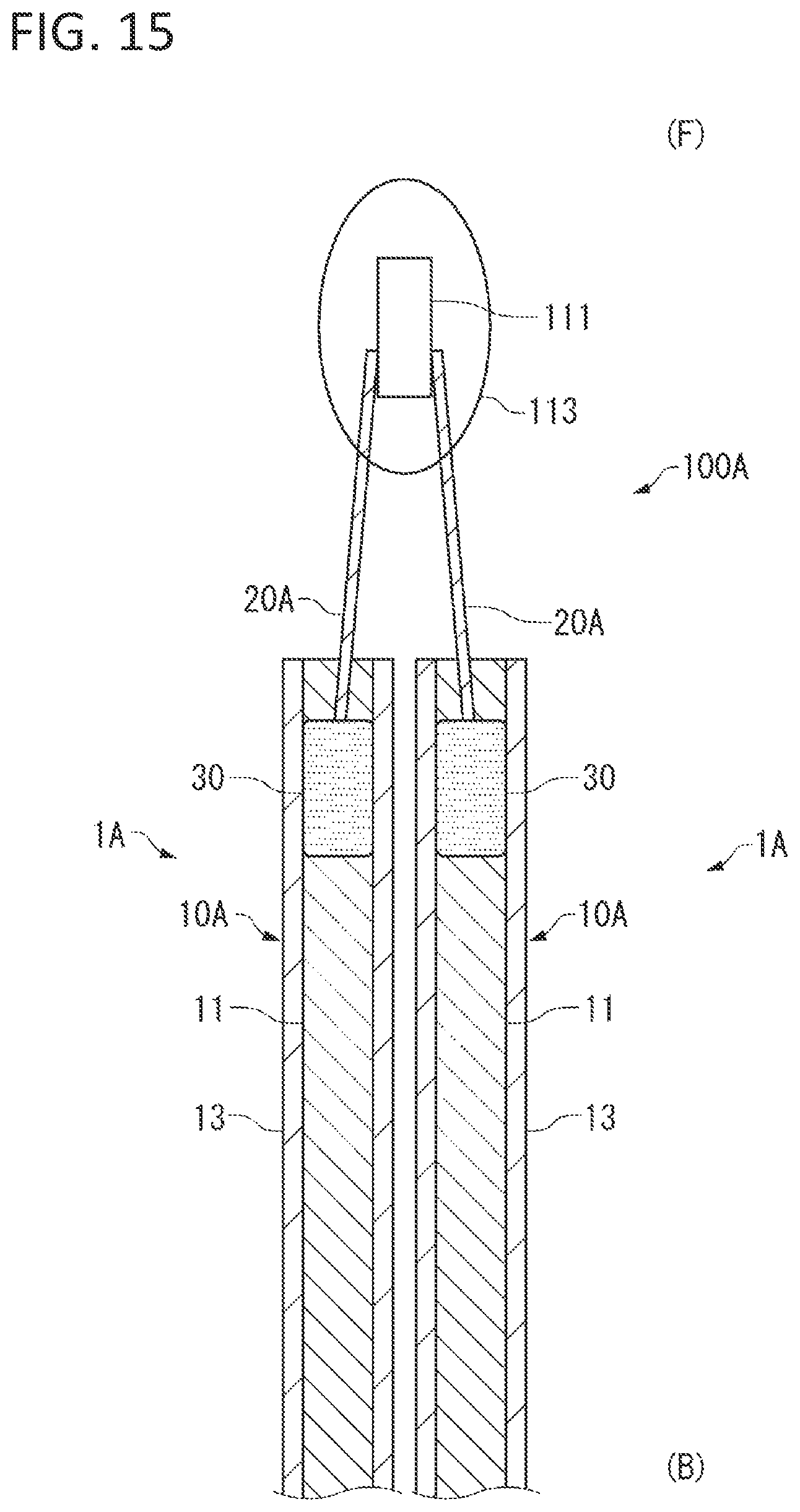 Patent US12308625 Figure 15 – Electric wire connection body, method of manufacturing electric wire connection body, sensor element, and method of manufacturing sensor element
