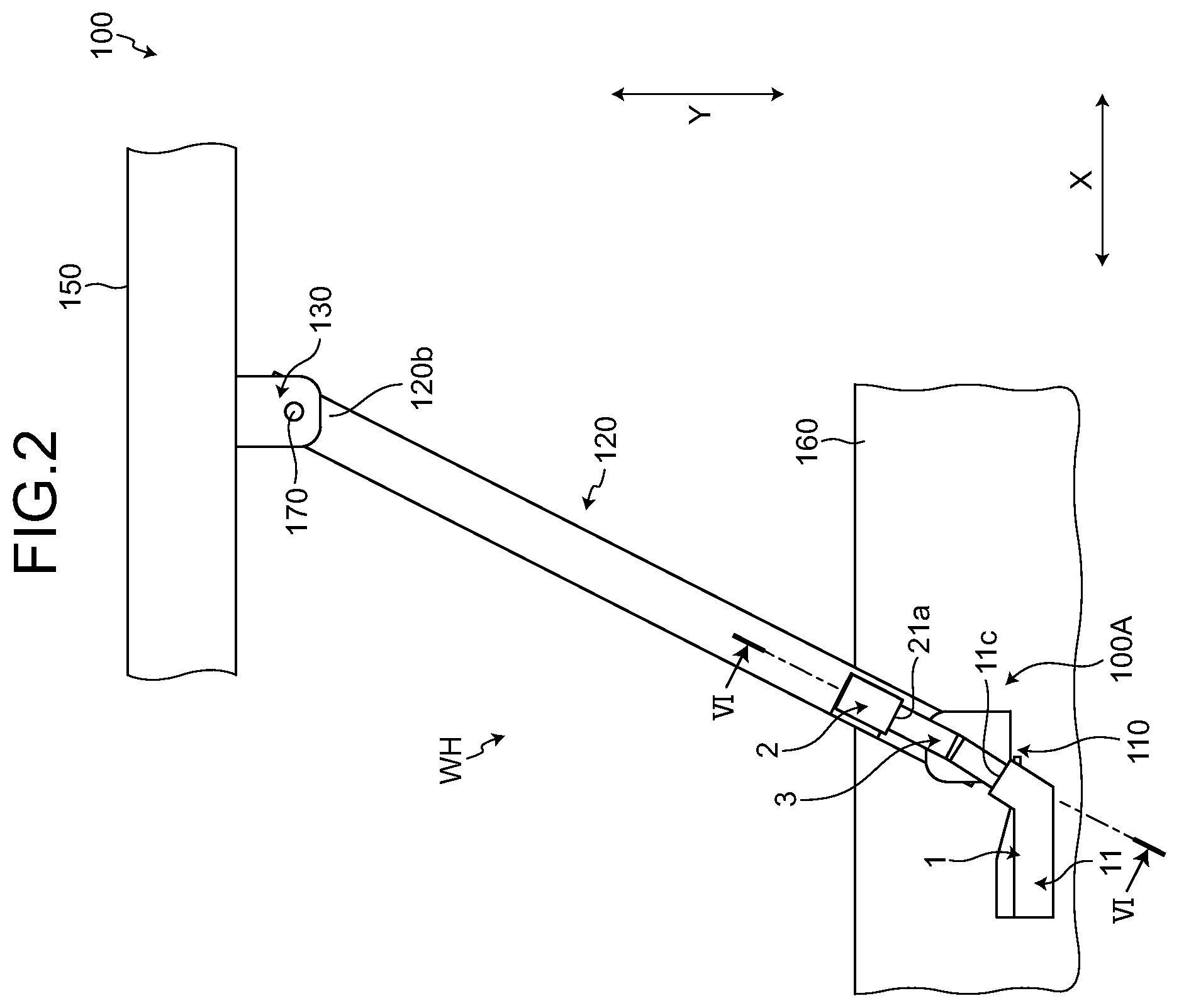 Patent US12308626 Figure 2 – Wire harness having improved followability to a rotational motion of a link mechanism