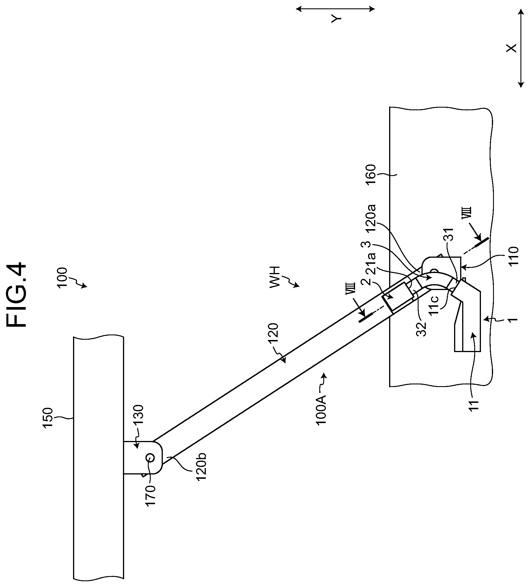 Patent US12308626 Figure 4 – Wire harness having improved followability to a rotational motion of a link mechanism