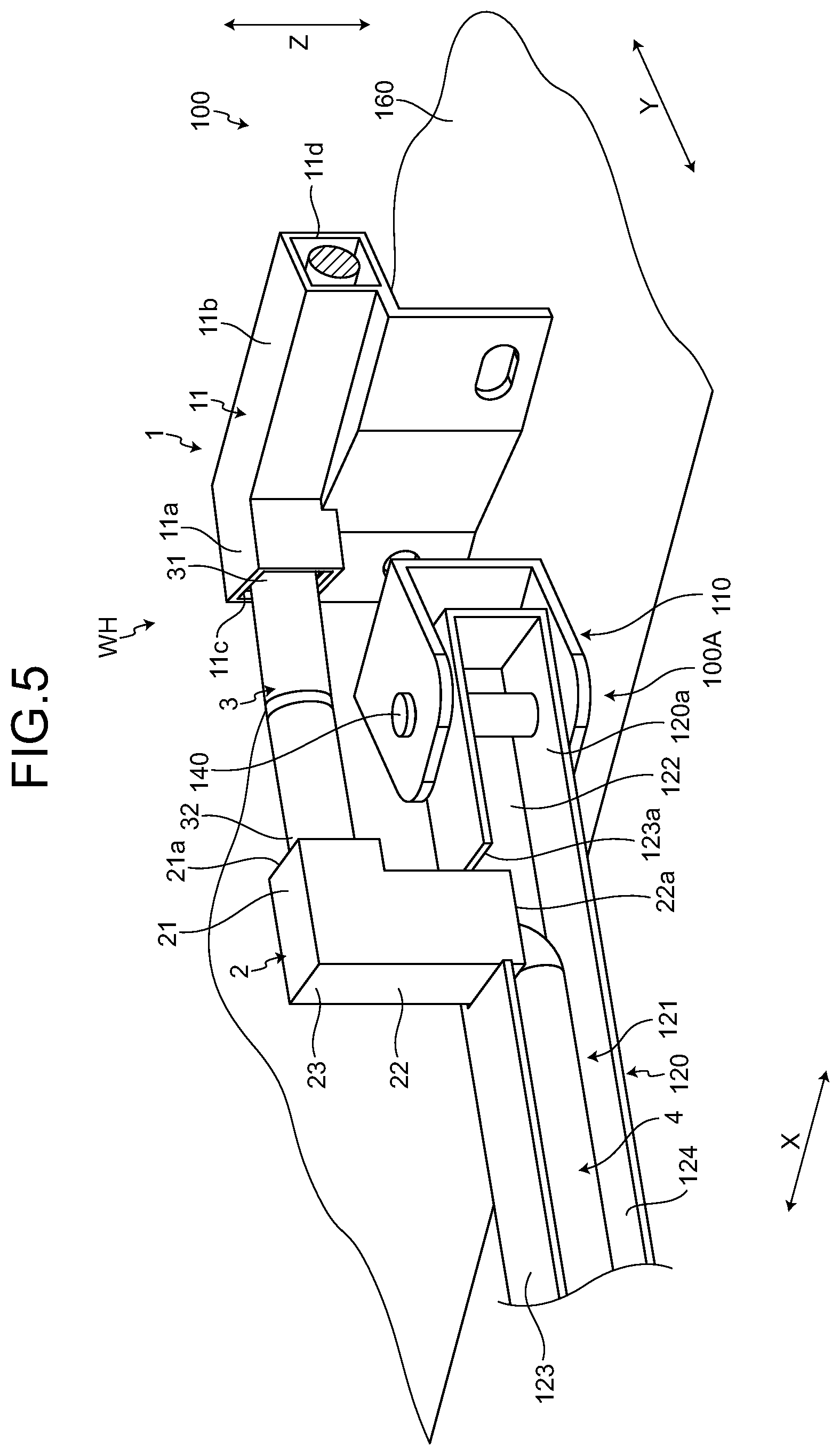 Patent US12308626 Figure 5 – Wire harness having improved followability to a rotational motion of a link mechanism