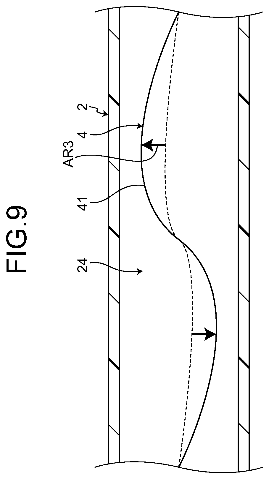 Patent US12308626 Figure 9 – Wire harness having improved followability to a rotational motion of a link mechanism