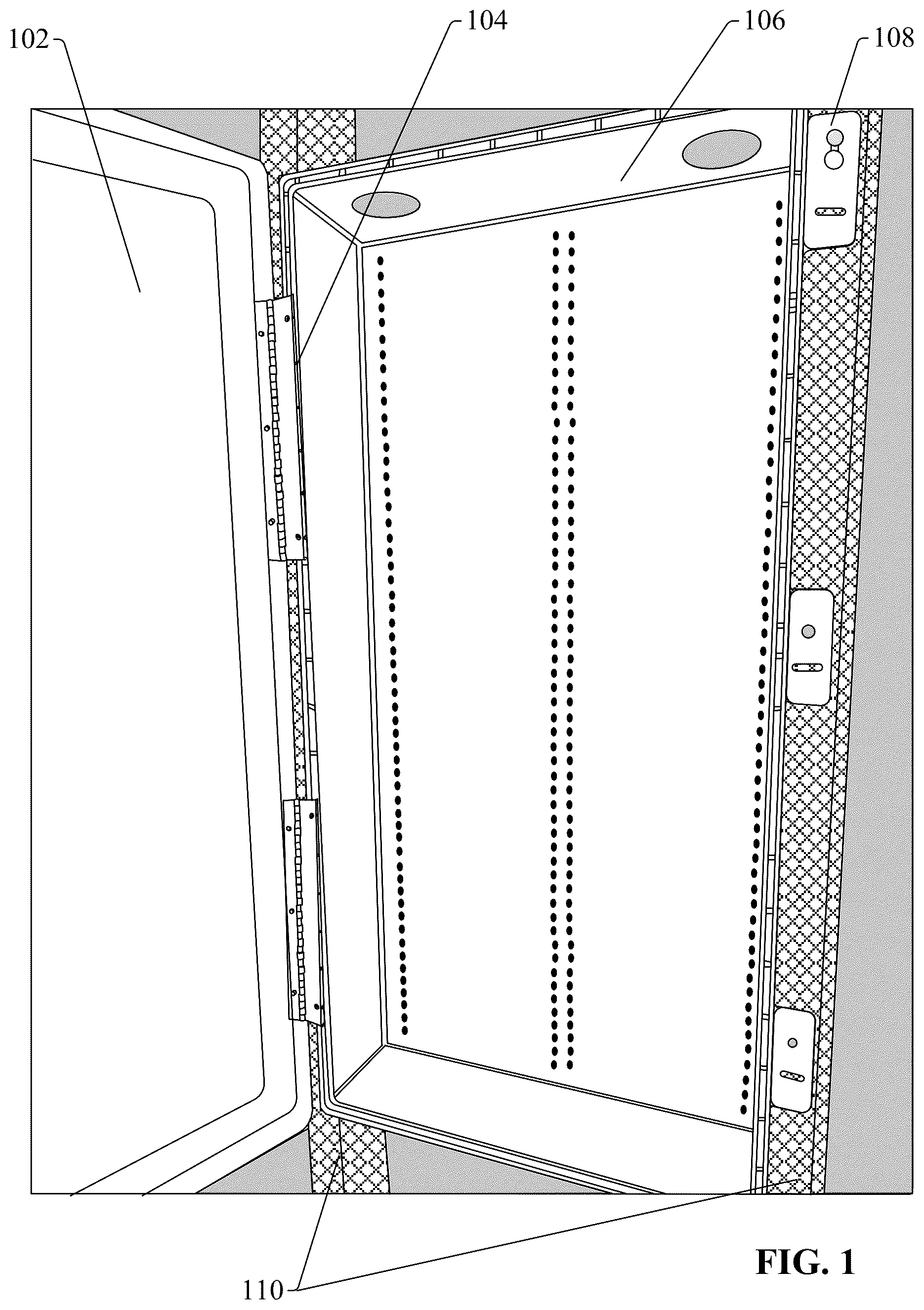 Patent US12308630 — Adjustable insert system for wall-mounted enclosures — Figure 1