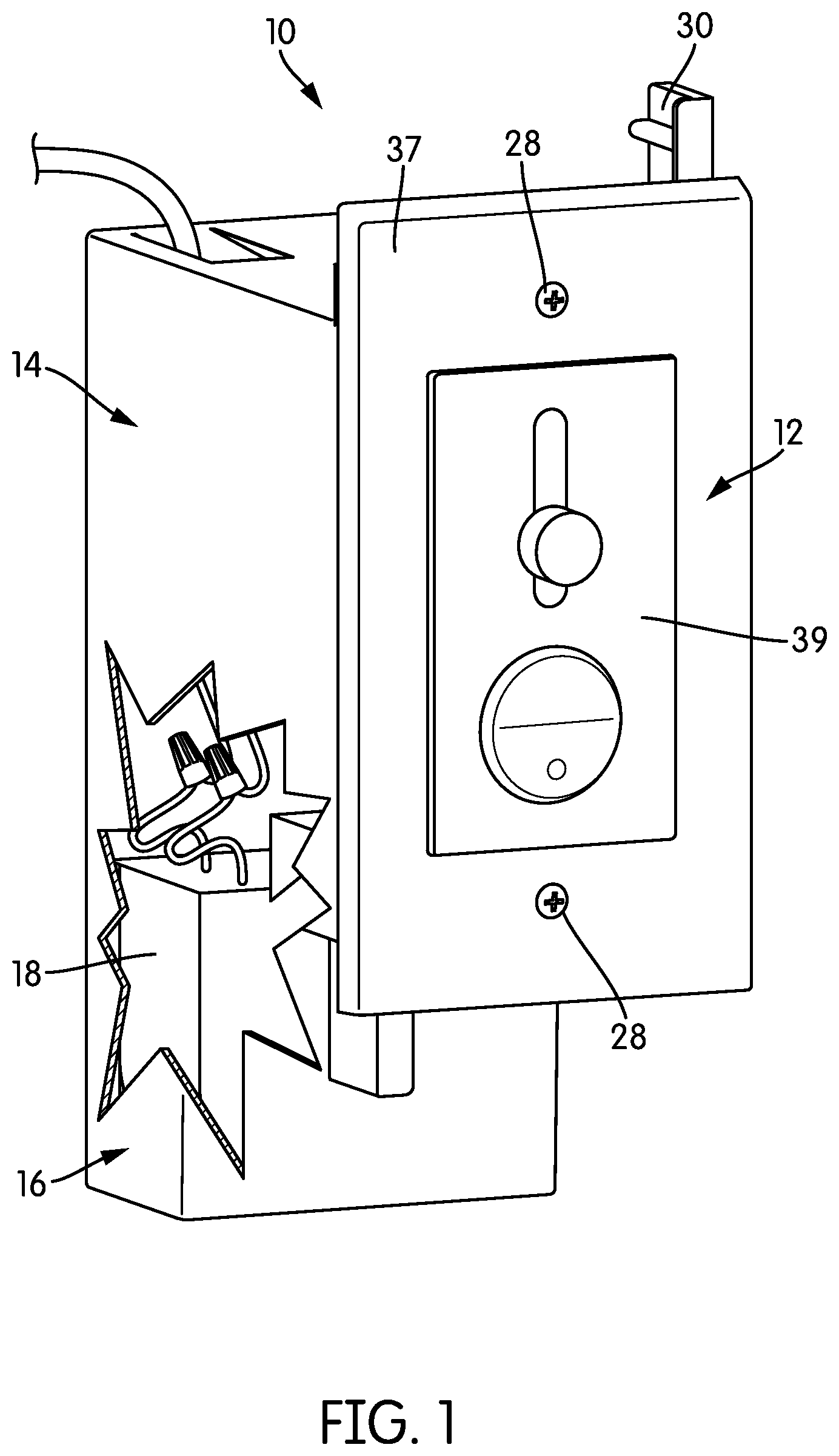 Patent US12308631 Figure 1 – Electrical gang box with driver compartment
