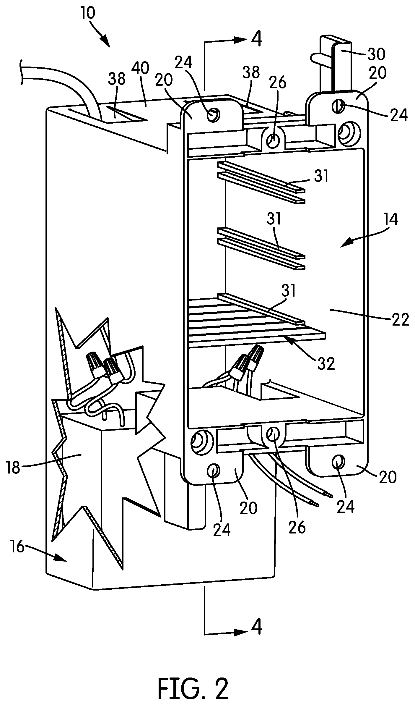 Patent US12308631 Figure 2 – Electrical gang box with driver compartment