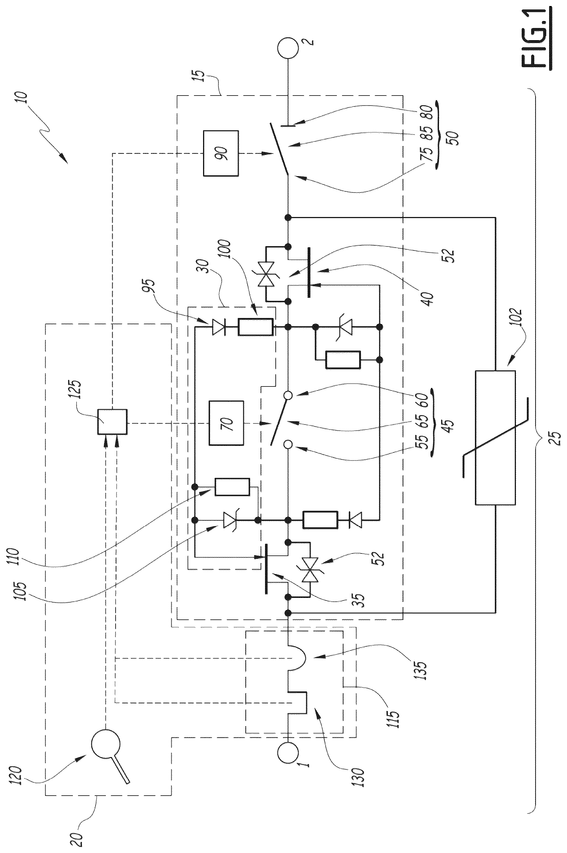 Patent US12308633 Figure 1 – Electric switching device and associated switching system and method