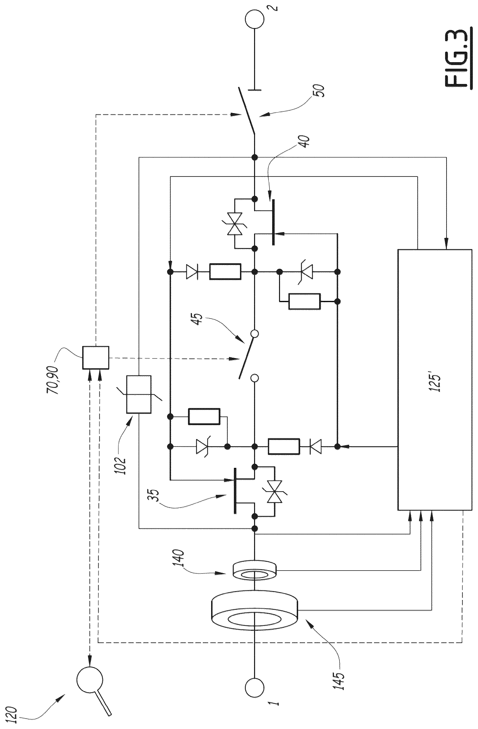 Patent US12308633 Figure 3 – Electric switching device and associated switching system and method