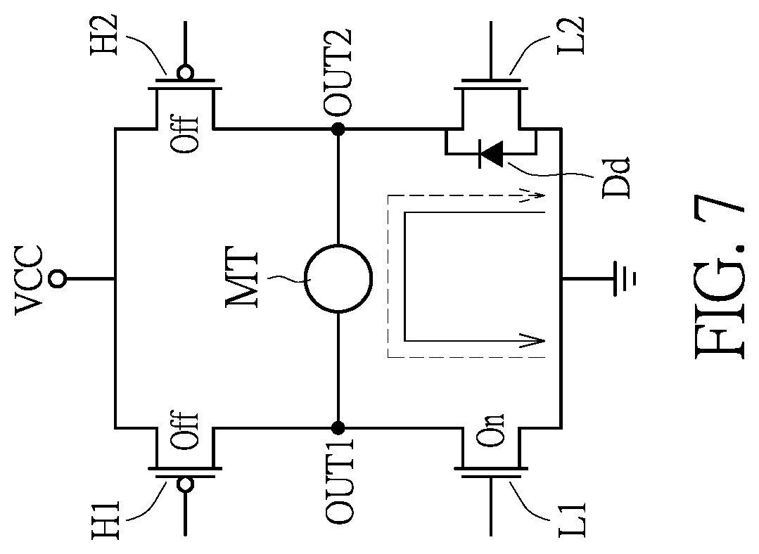 Patent US12308634 Figure 7 – Motor driver circuit having reverse current detection mechanism
