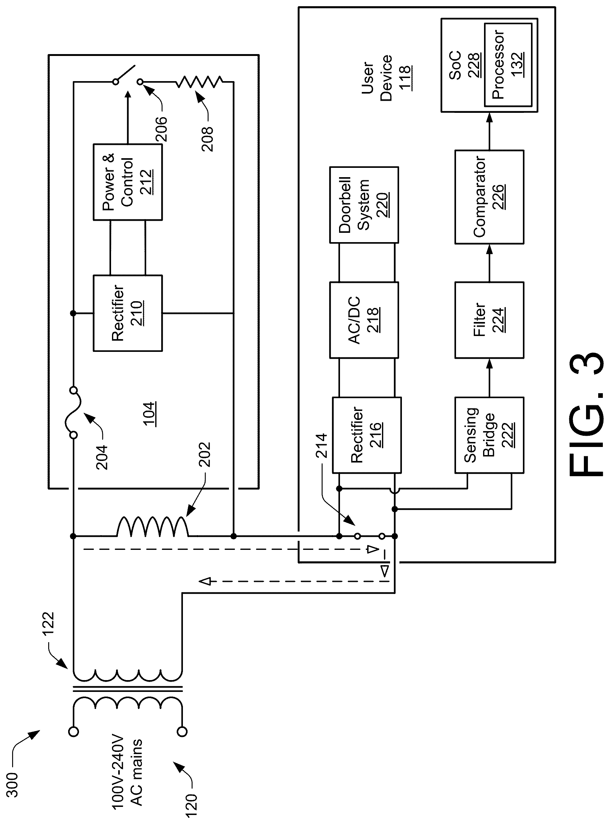 Patent US12308645 Figure 3 – Alternating-current power harmonic-based circuit state detection