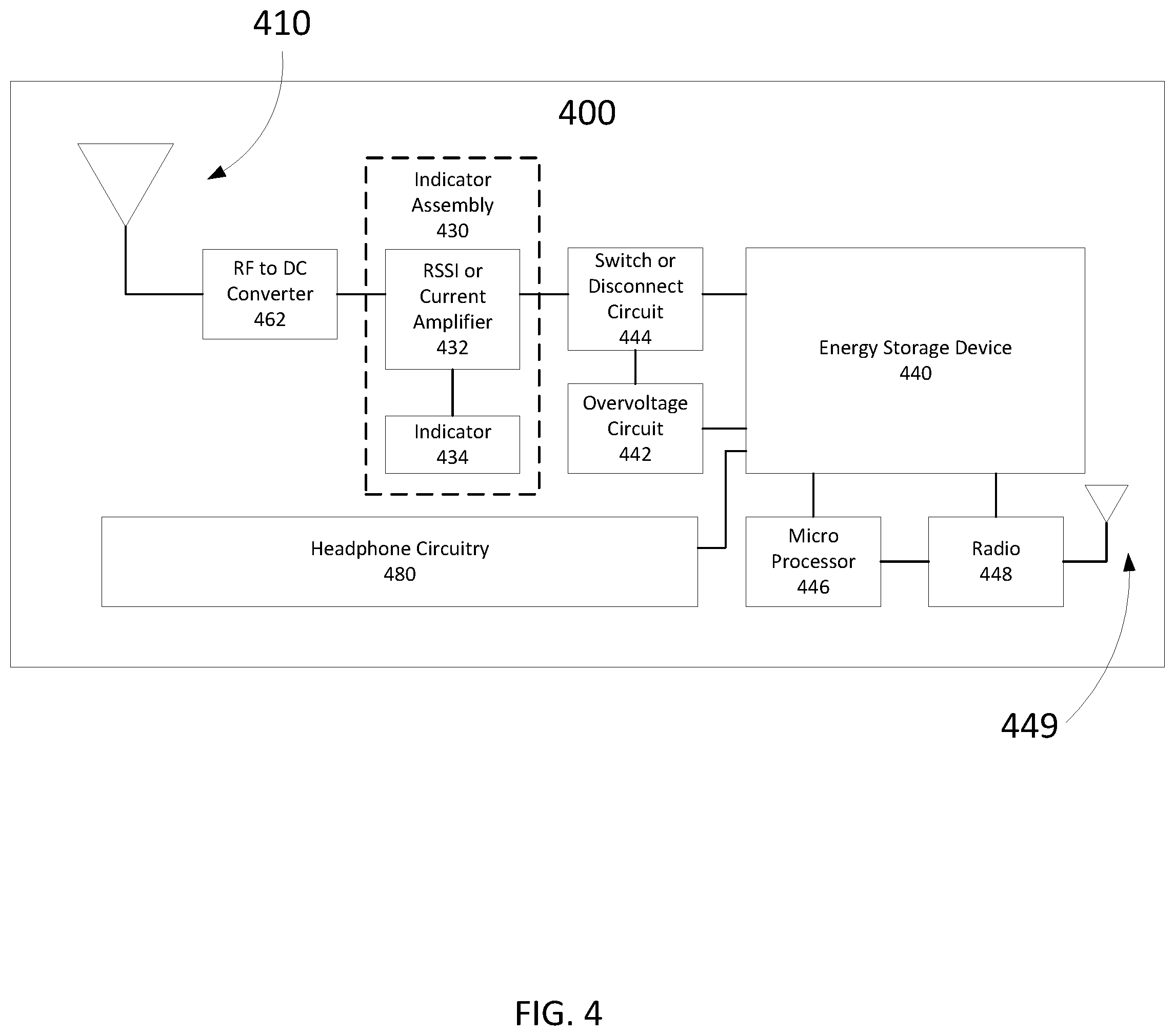 Patent US12308663 Figure 4 – Methods, systems, and apparatus for wireless recharging of battery-powered devices