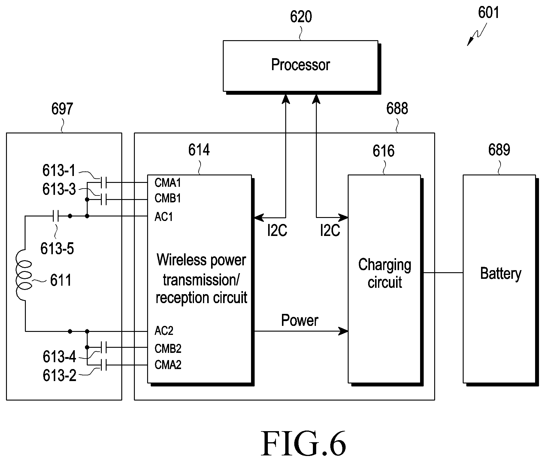 Patent US12308666 Figure 6 – Electronic device and method of outputting power control signal for wireless power reception in the electronic device