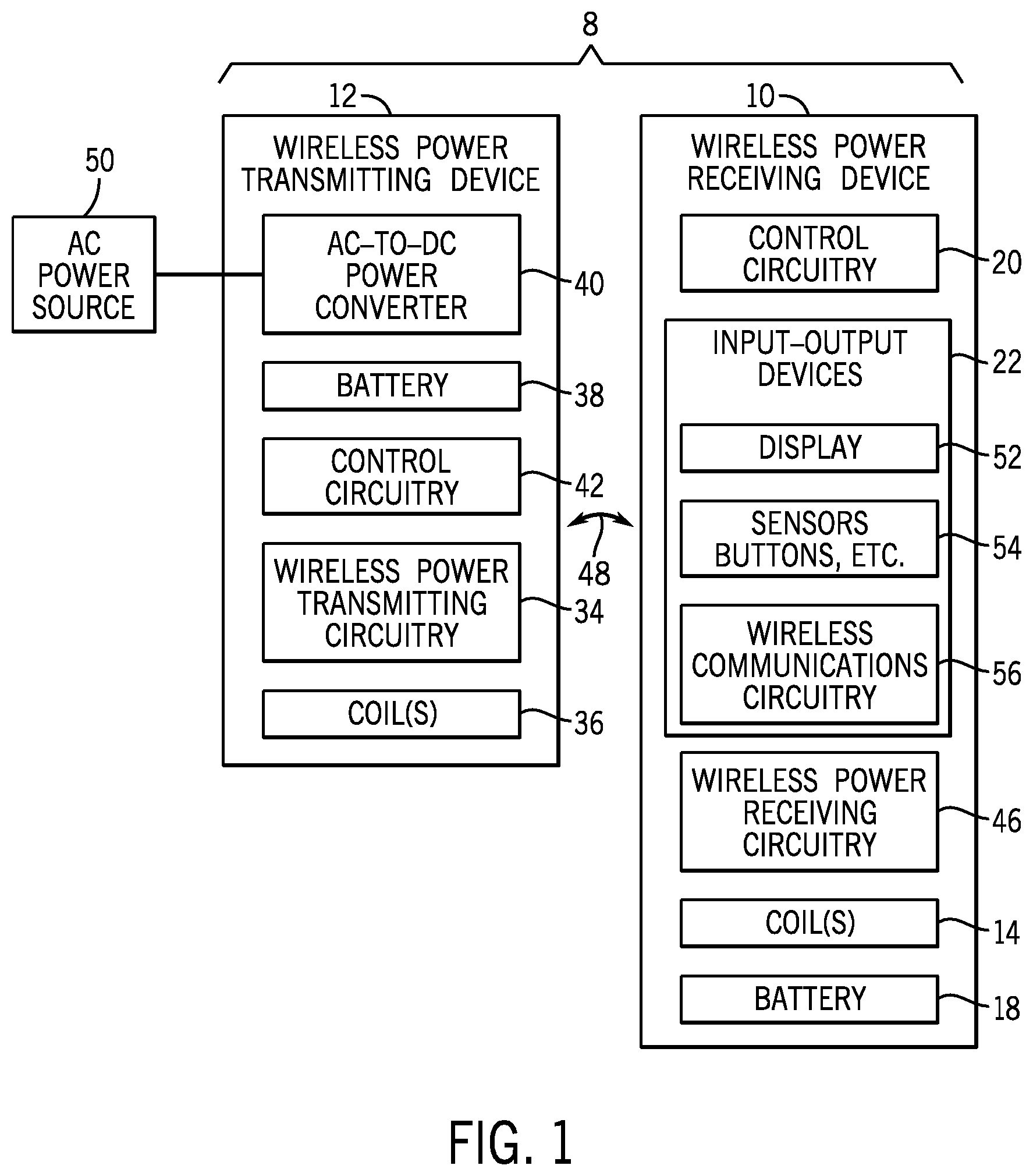 Patent US12308667 — Wireless power transfer system, methods or devices — Figure 1