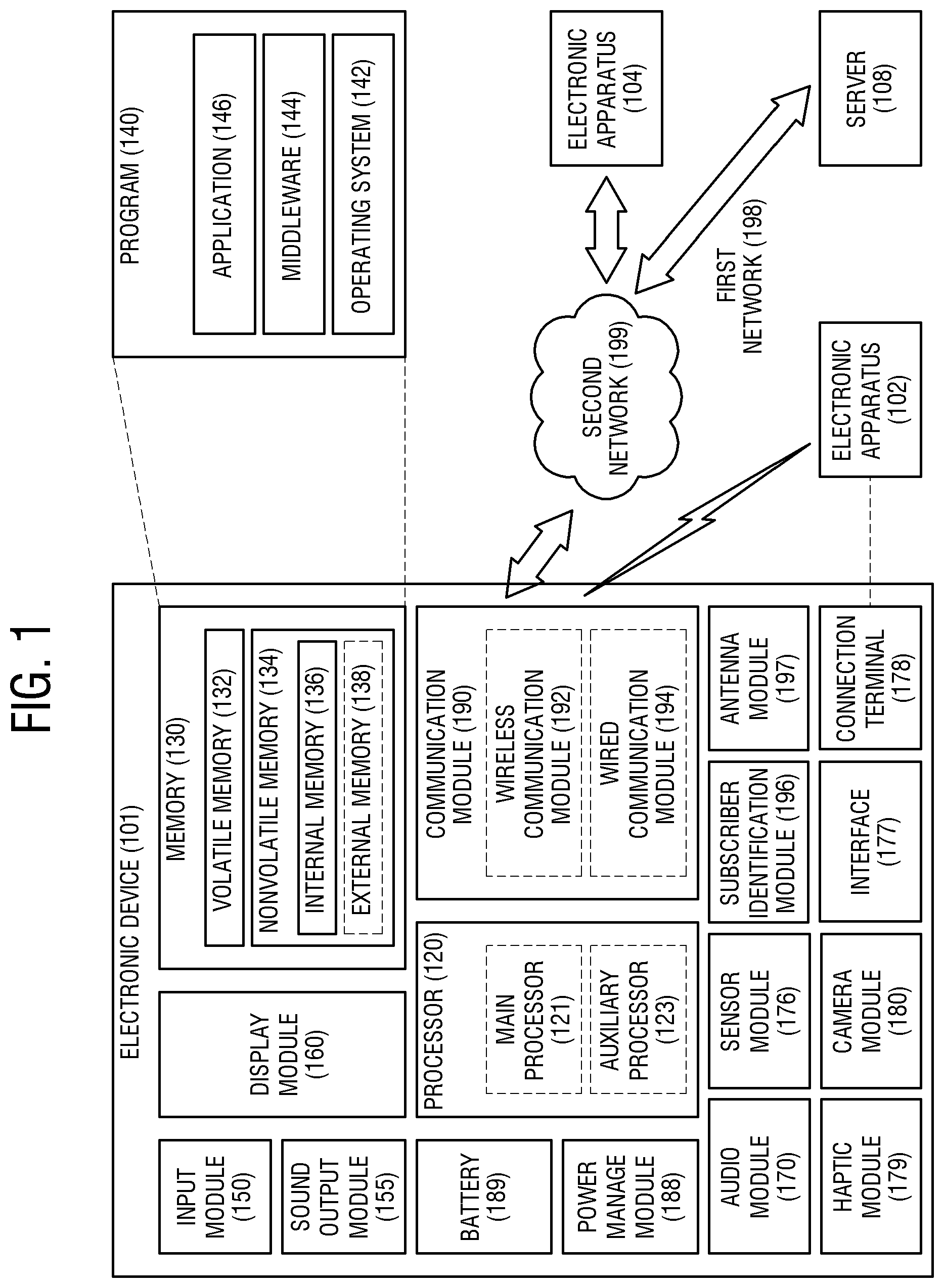 Patent US12308676 Figure 1 – Electronic device capable of identifying a state of a rechargeable battery