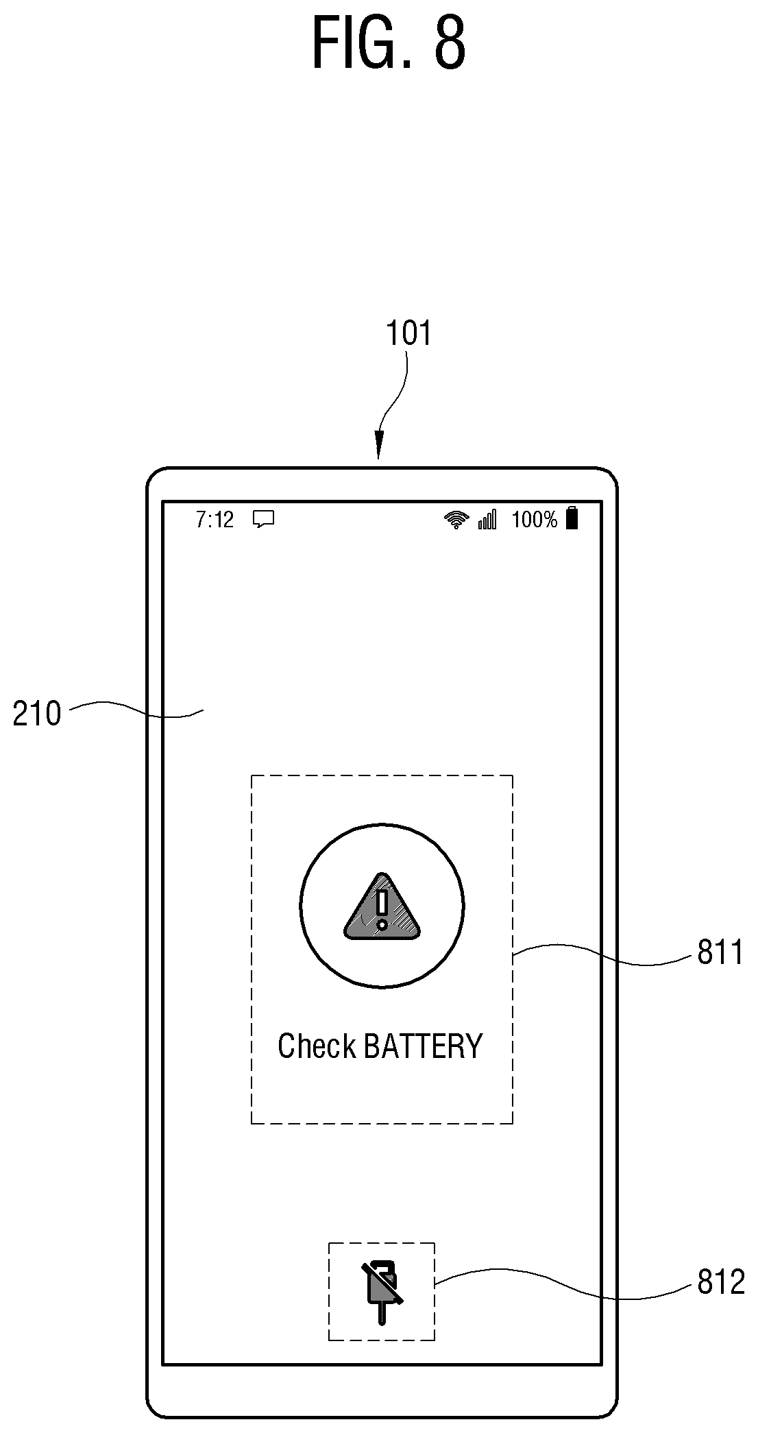 Patent US12308676 Figure 8 – Electronic device capable of identifying a state of a rechargeable battery