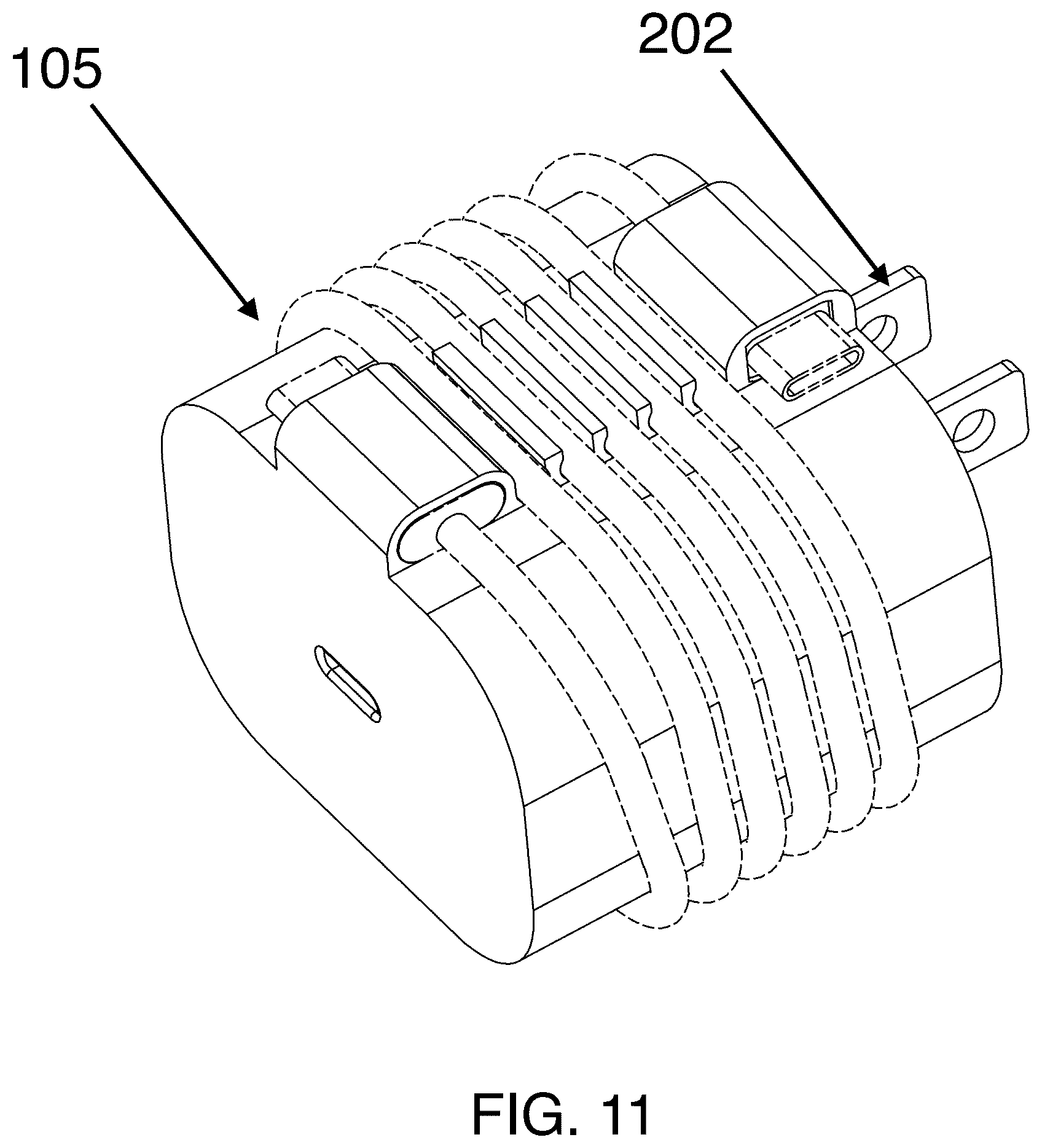 Patent US12308679 Figure 9 – System and method for tangle free phone charger cable organizer