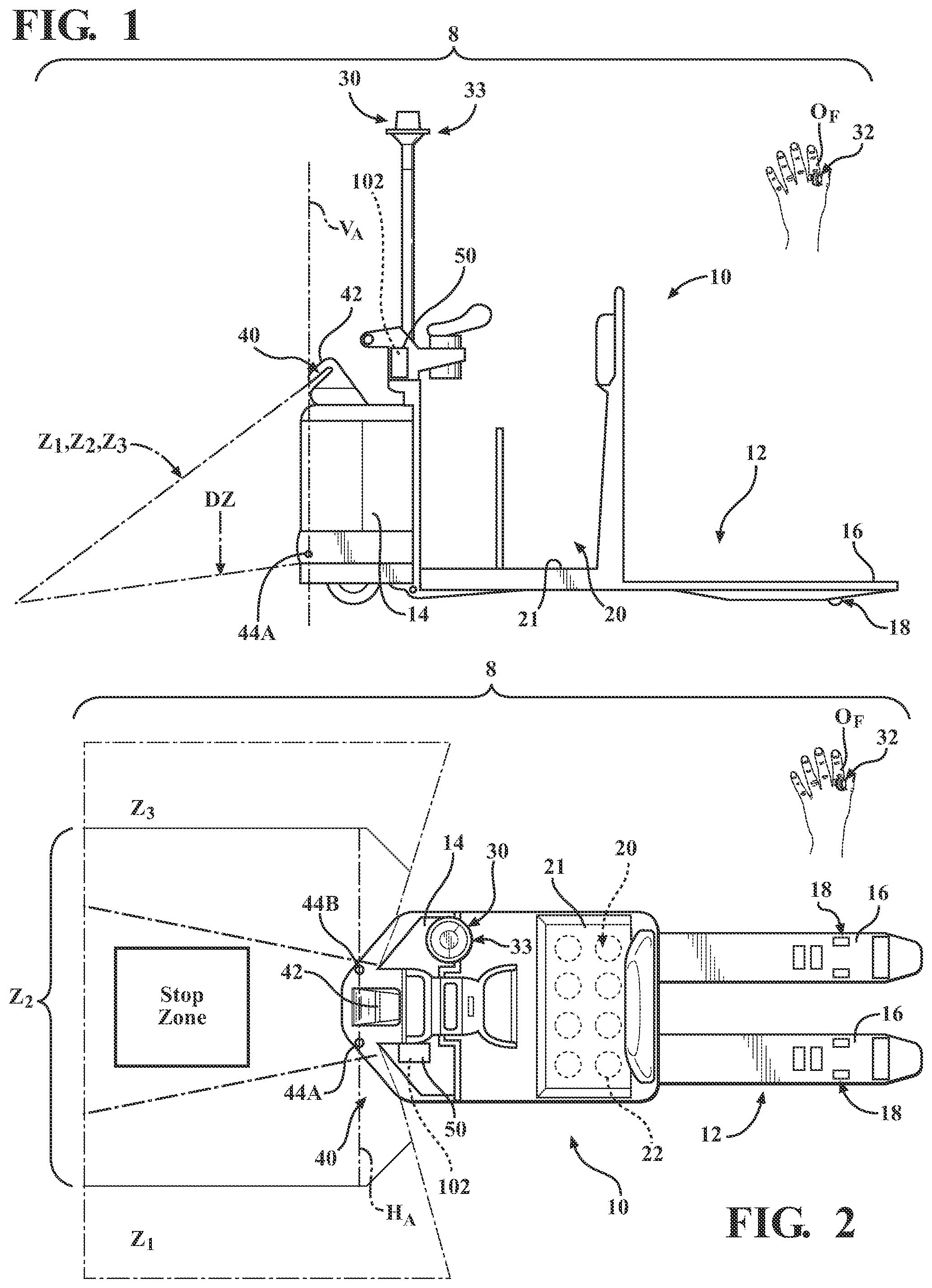 Patent US12308681 Figure 1 – On-board charging station for a remote control device