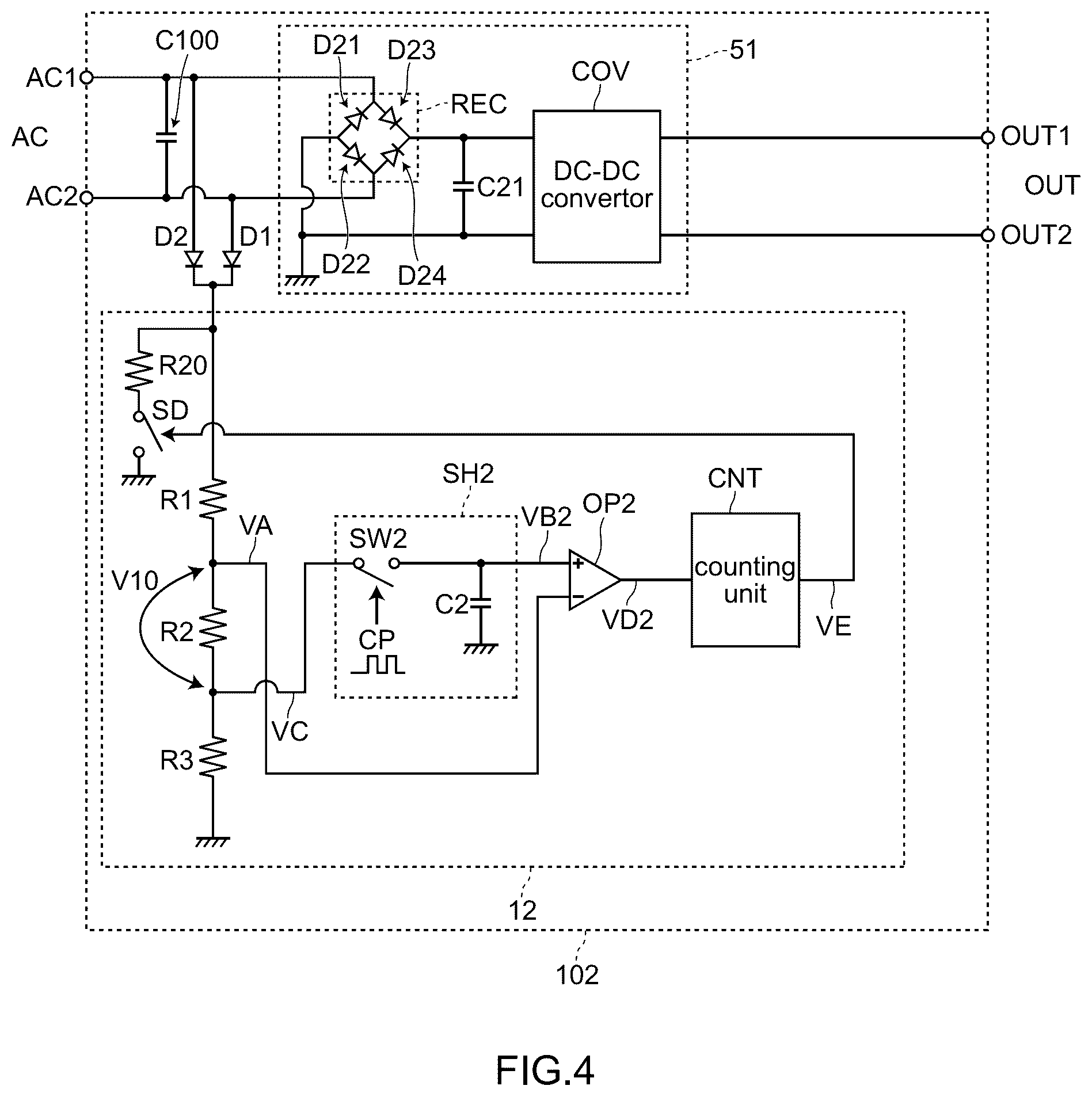 Patent US12308688 Figure 4 – Control circuit and power source device