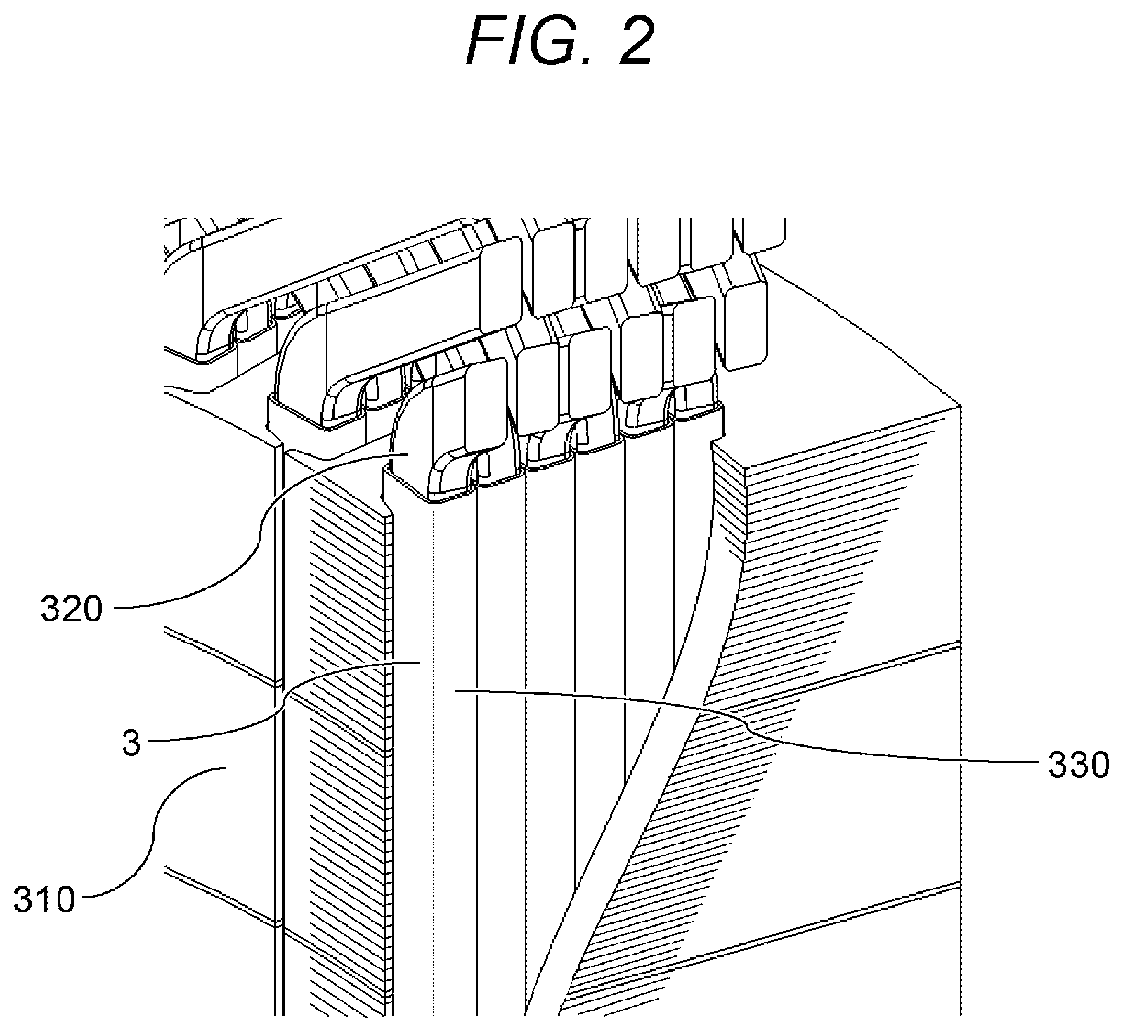 Patent US12308700 Figure 2 – Rotating electrical machine and stator for rotating electrical machine