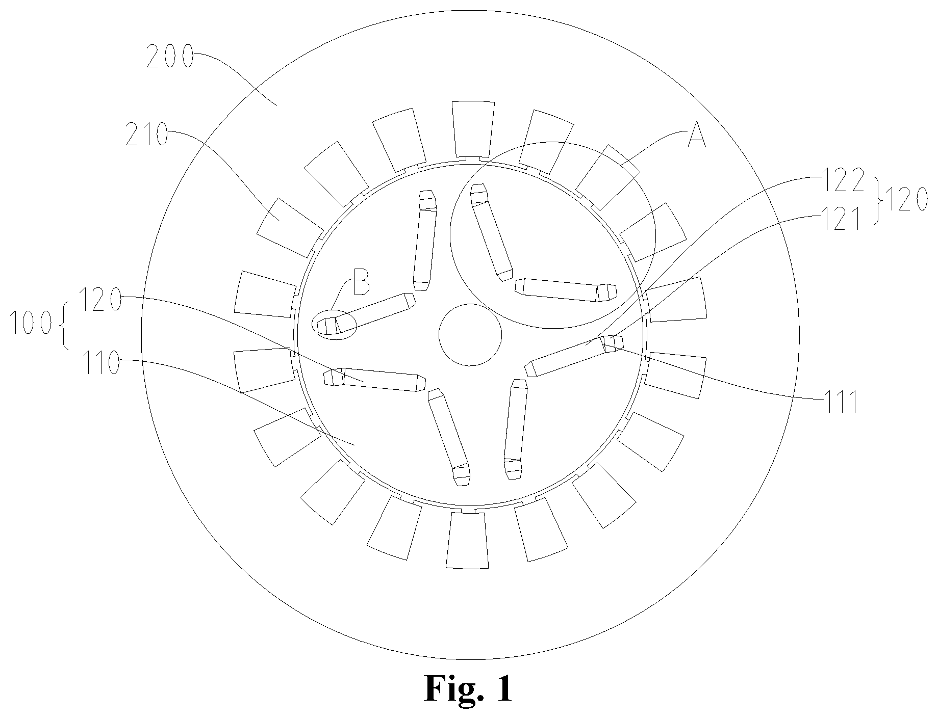 Patent US12308703 Figure 1 – Motor rotor and IPM motor
