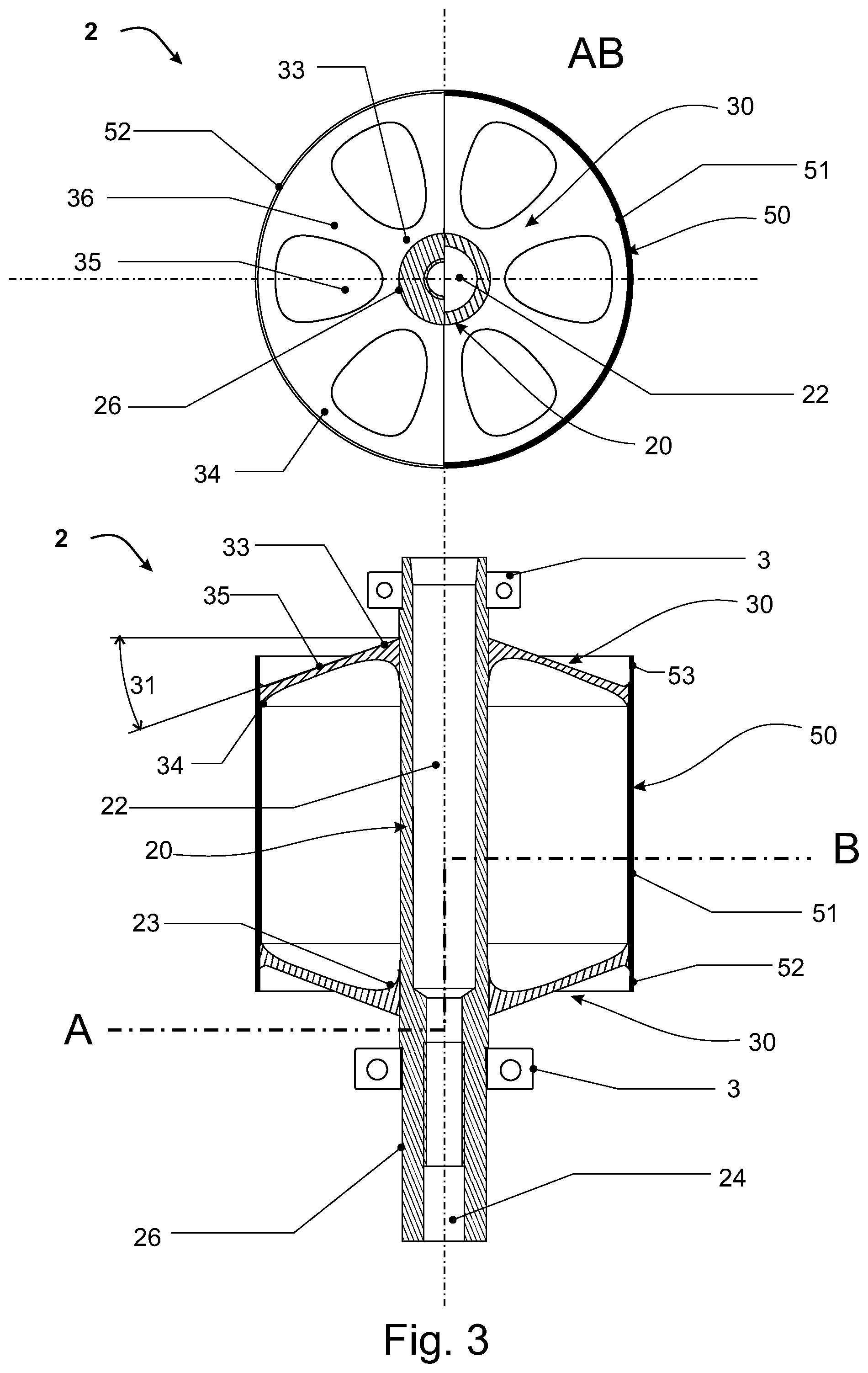 Patent US12308705 Figure 3 – Rotor for an electric machine