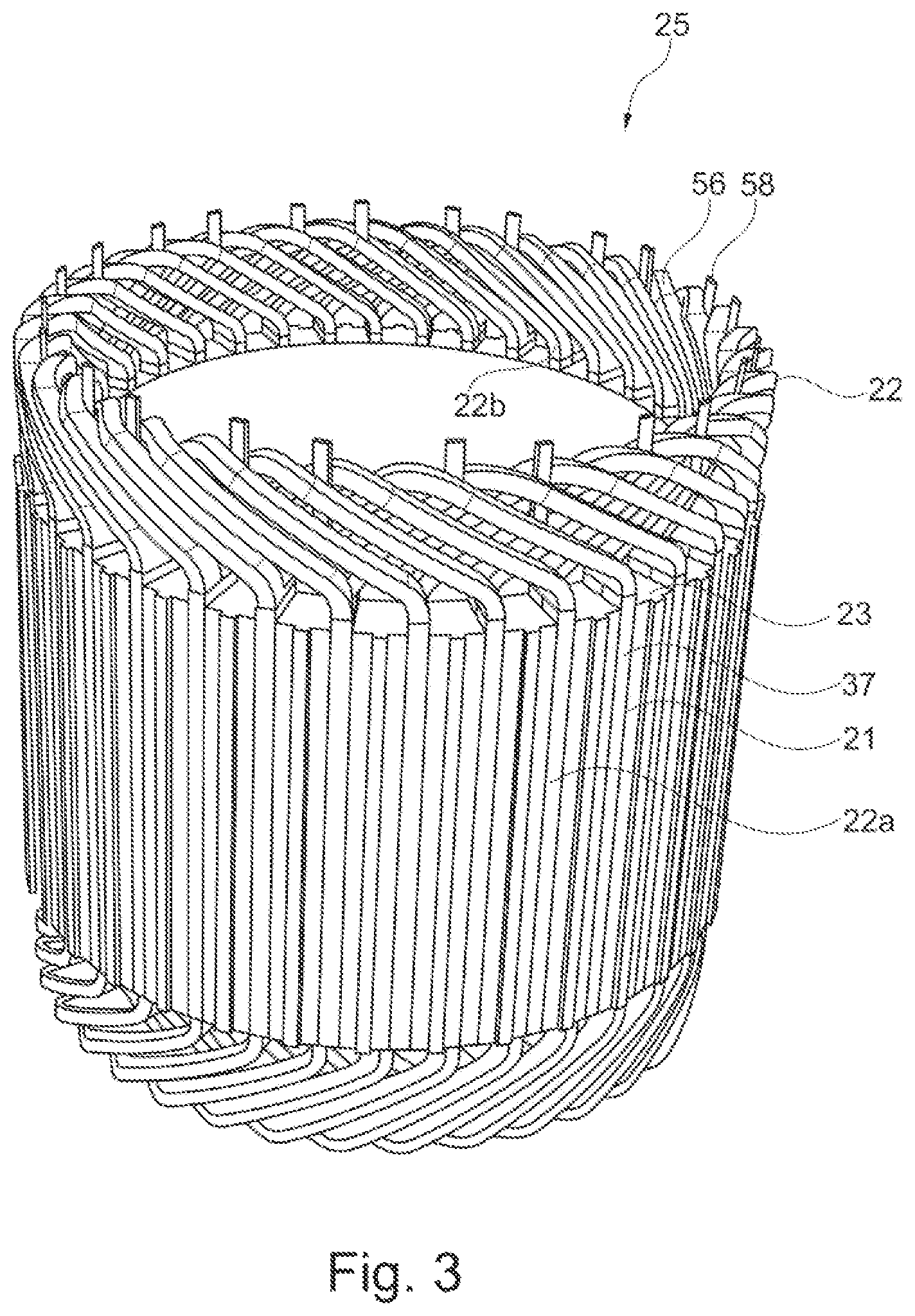 Patent US12308712 Figure 2 – Stator for a rotating electrical machine
