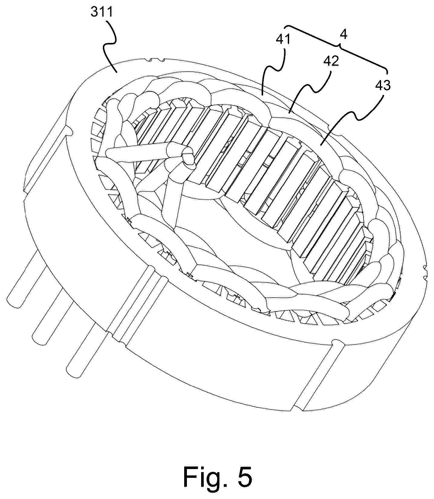 Patent US12308717 Figure 5 – Energy-saving three-phase brushless direct-current machine