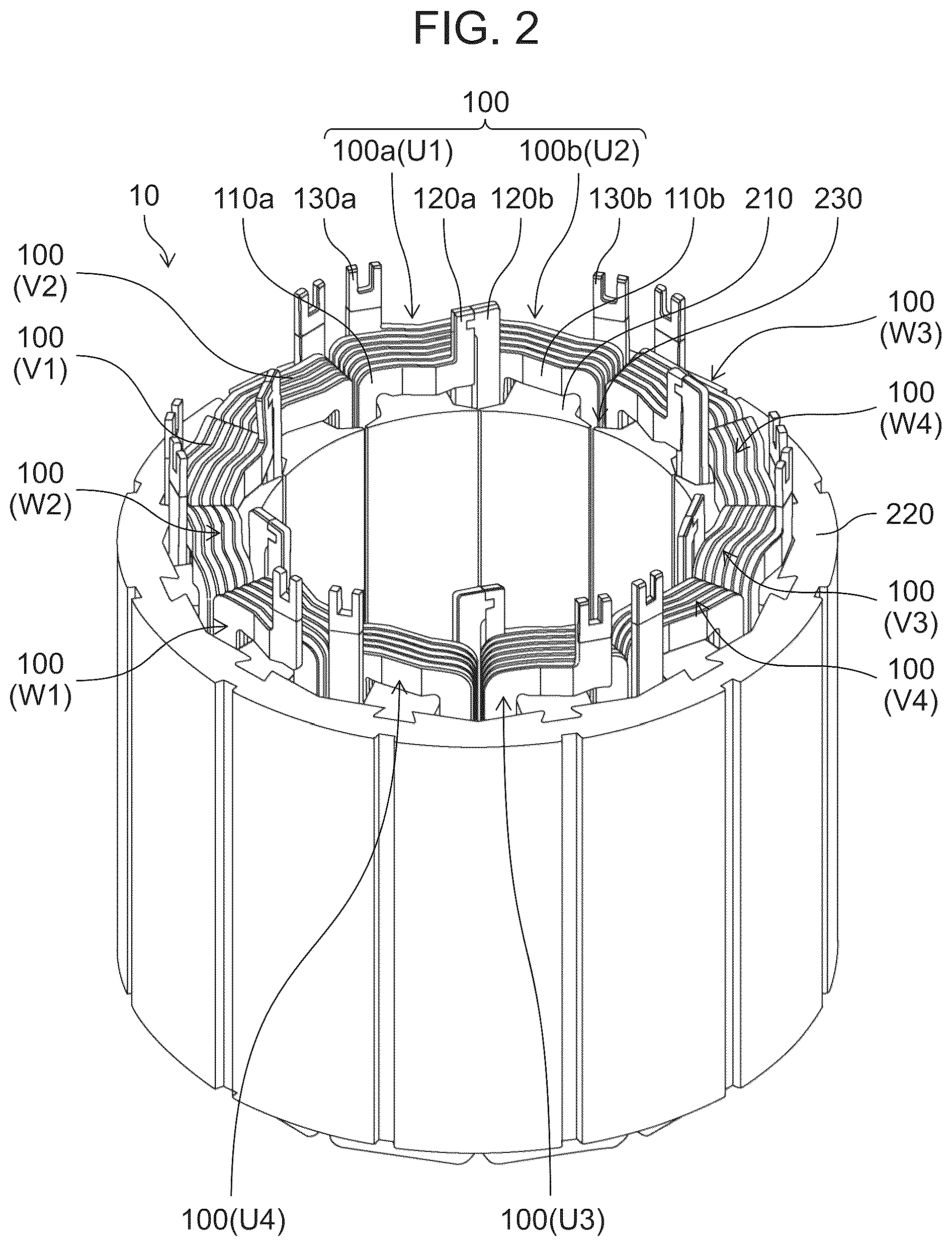 Patent US12308718 Figure 2 – Molded coil, stator, and rotary electric machine