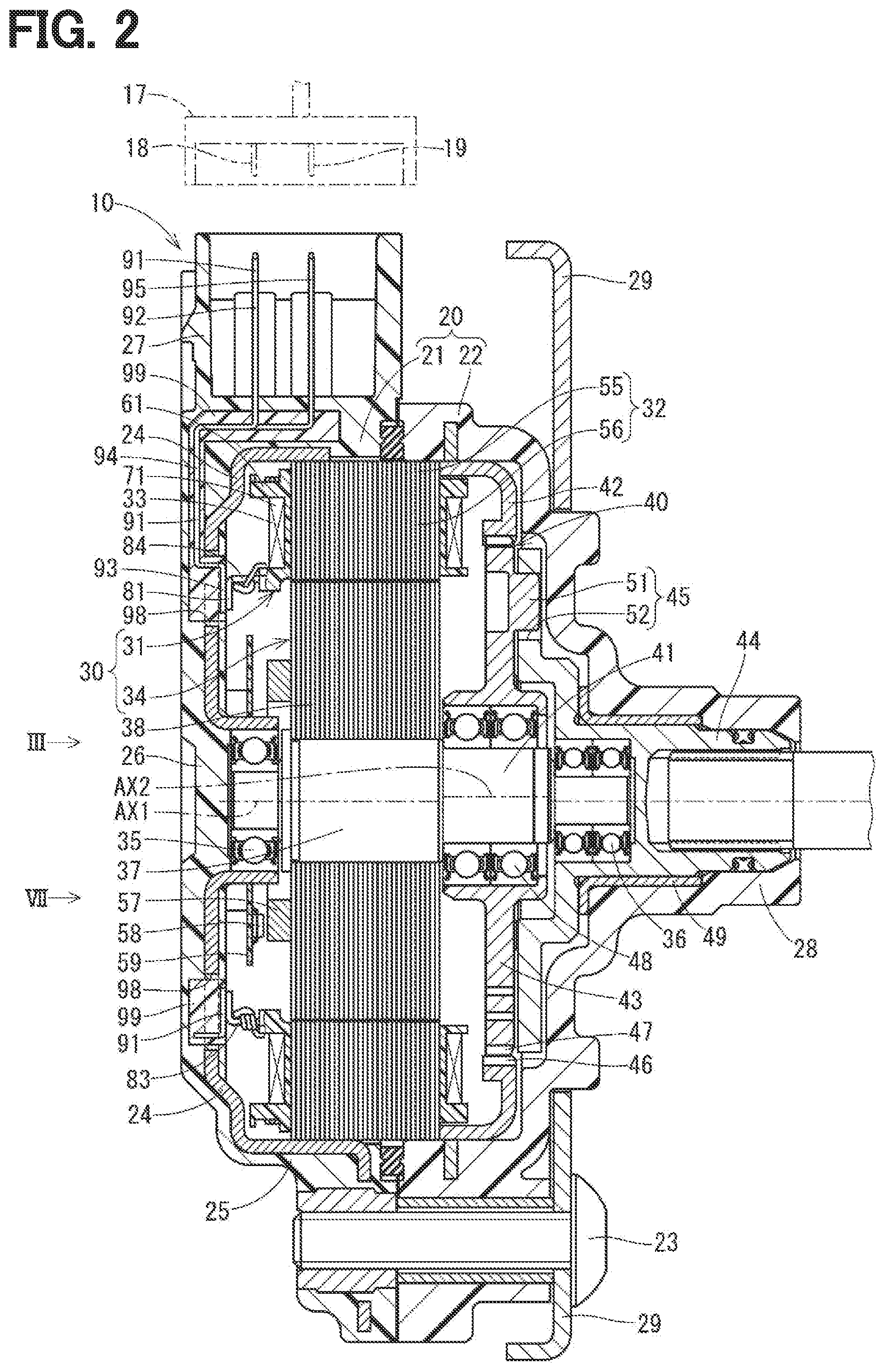 Patent US12308721 Figure 2 – Rotating electrical machine