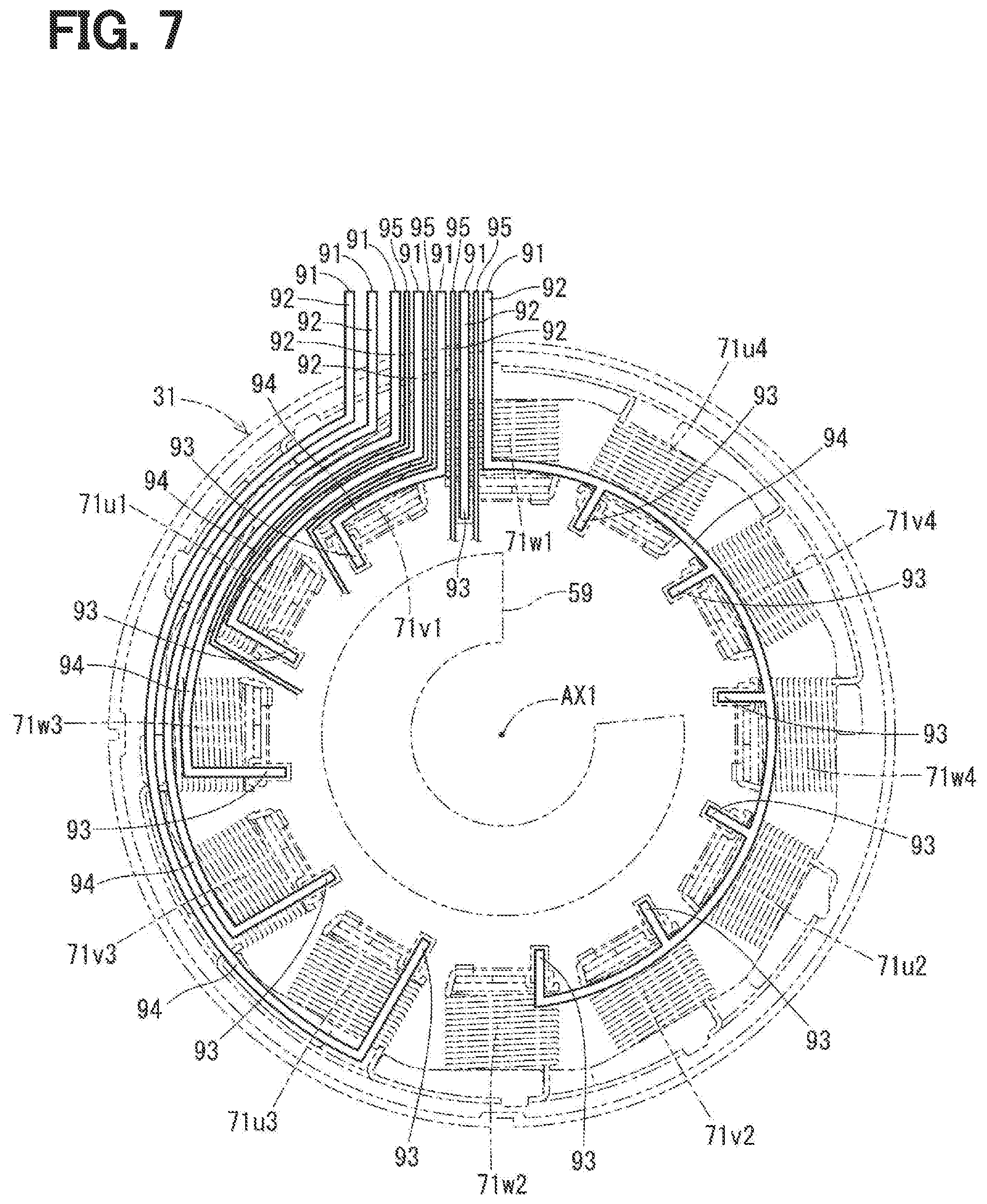 Patent US12308721 Figure 6 – Rotating electrical machine
