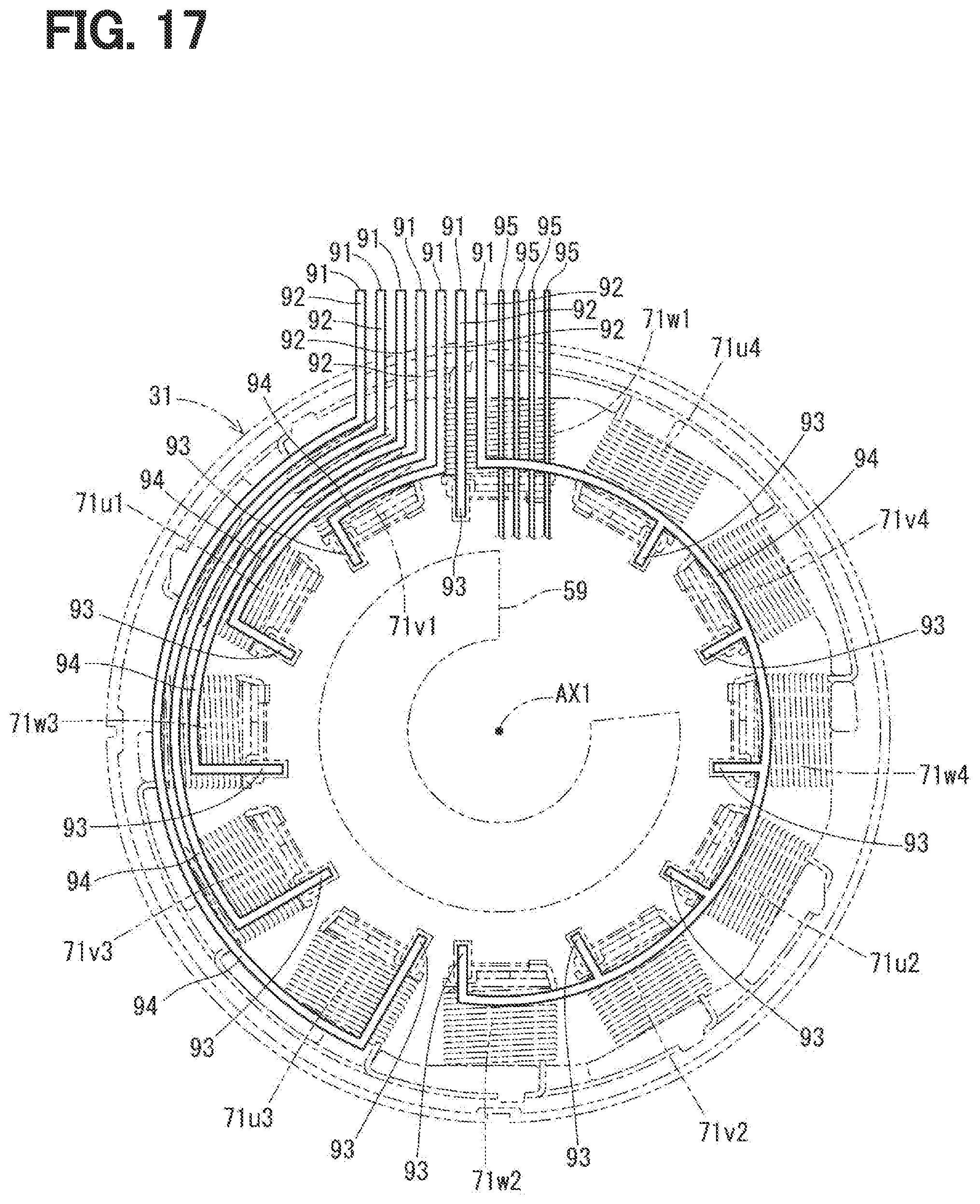 Patent US12308721 Figure 15 – Rotating electrical machine
